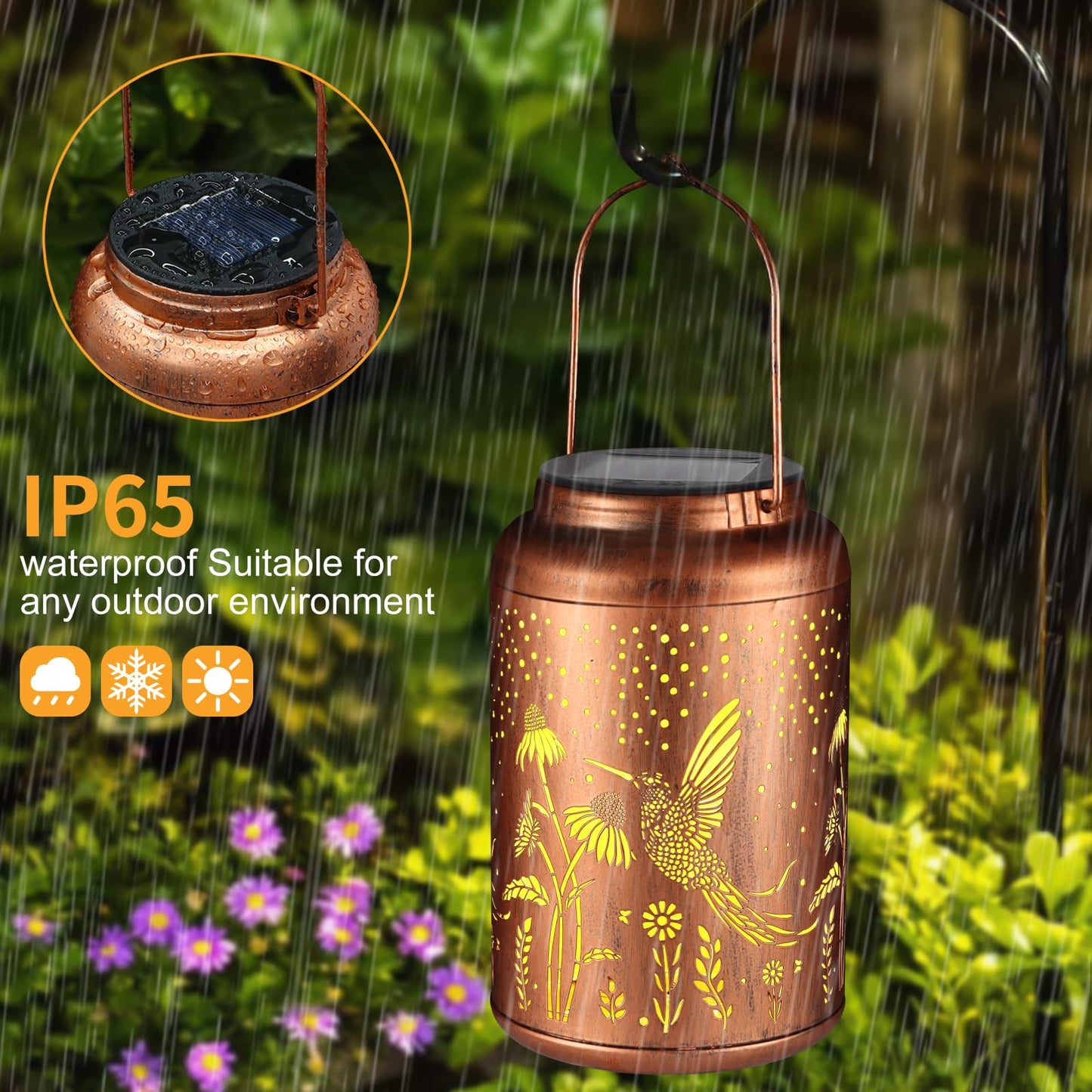 2 Pack Solar Lanterns Outdoor Waterproof N30