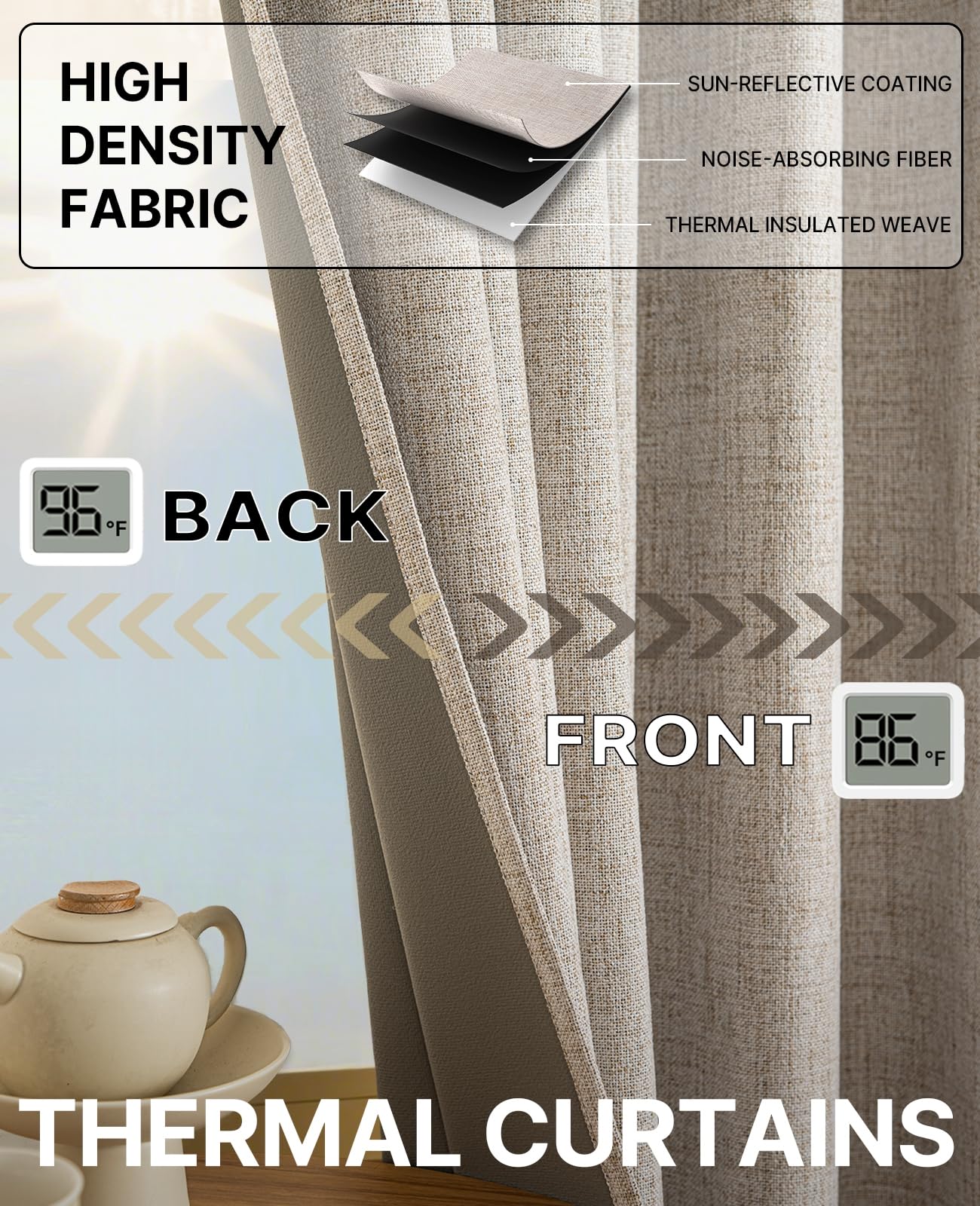 Gray Blackout Chenille Pinch Pleated Curtains 40x96in- Ultra Soft Wrinkle Resistant Thermal Insulated Room Darkening Drapes,Noise Reducing with Roman Clips,2 Panels Set for Bedroom/Living Room/Office BST202