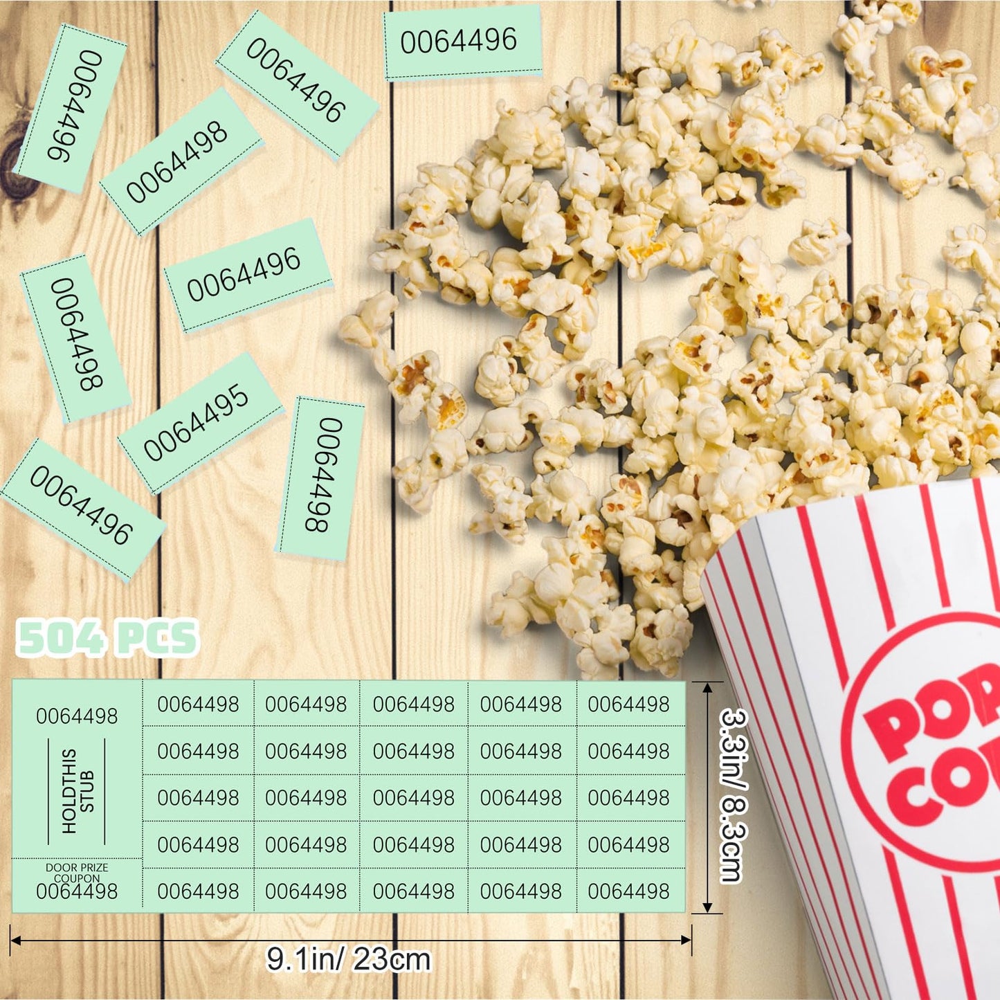Kosiz 504 Sheets 25 Bid Raffle Ticket with Different Numbers Per Sheet Chinese Auction Tickets for Events Church Basket Auction Silent (Light Green)
