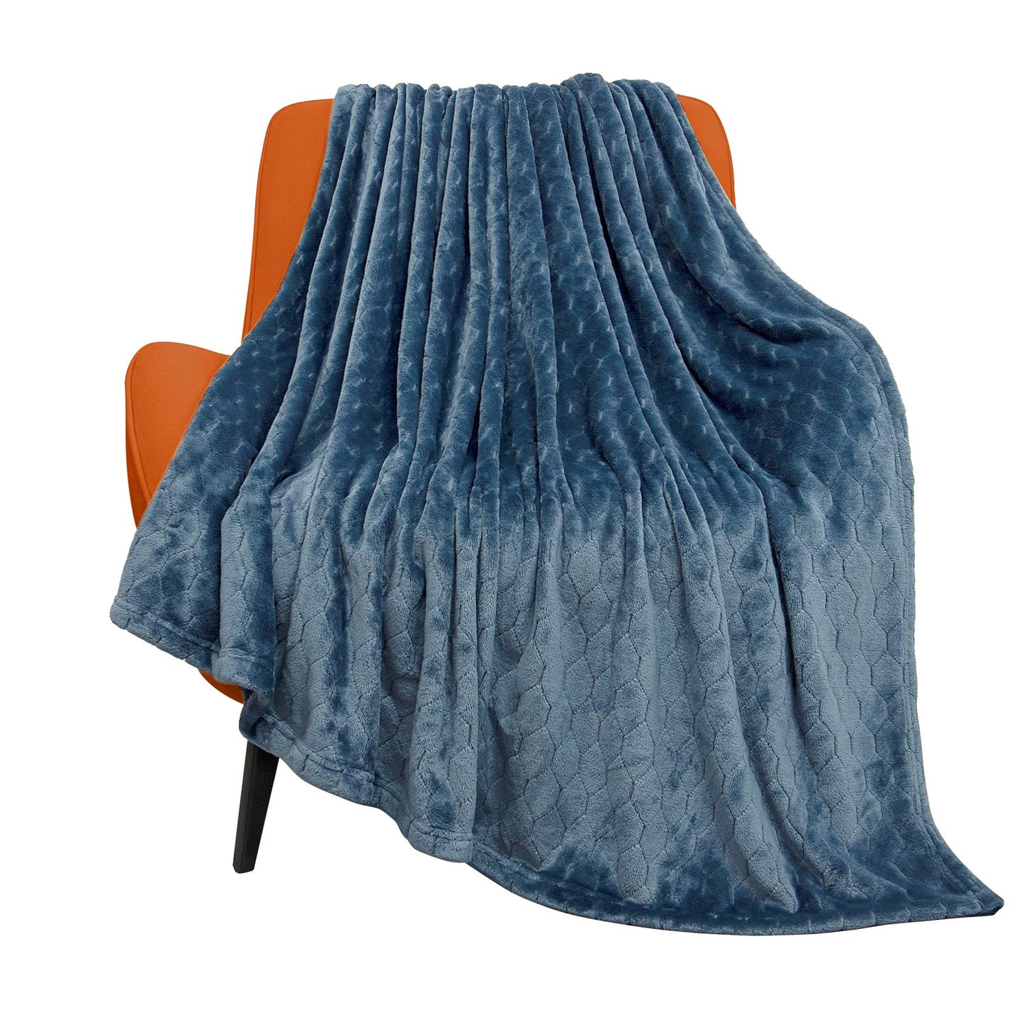 TOONOW Fleece Blanket Super Soft Cozy Throw Blanket 50" x 60", Lightweight Fuzzy Comfy Textured Flannel Blanket Warm Plush Throw Blankets for Couch, Sofa, Bed, Emerald WN420