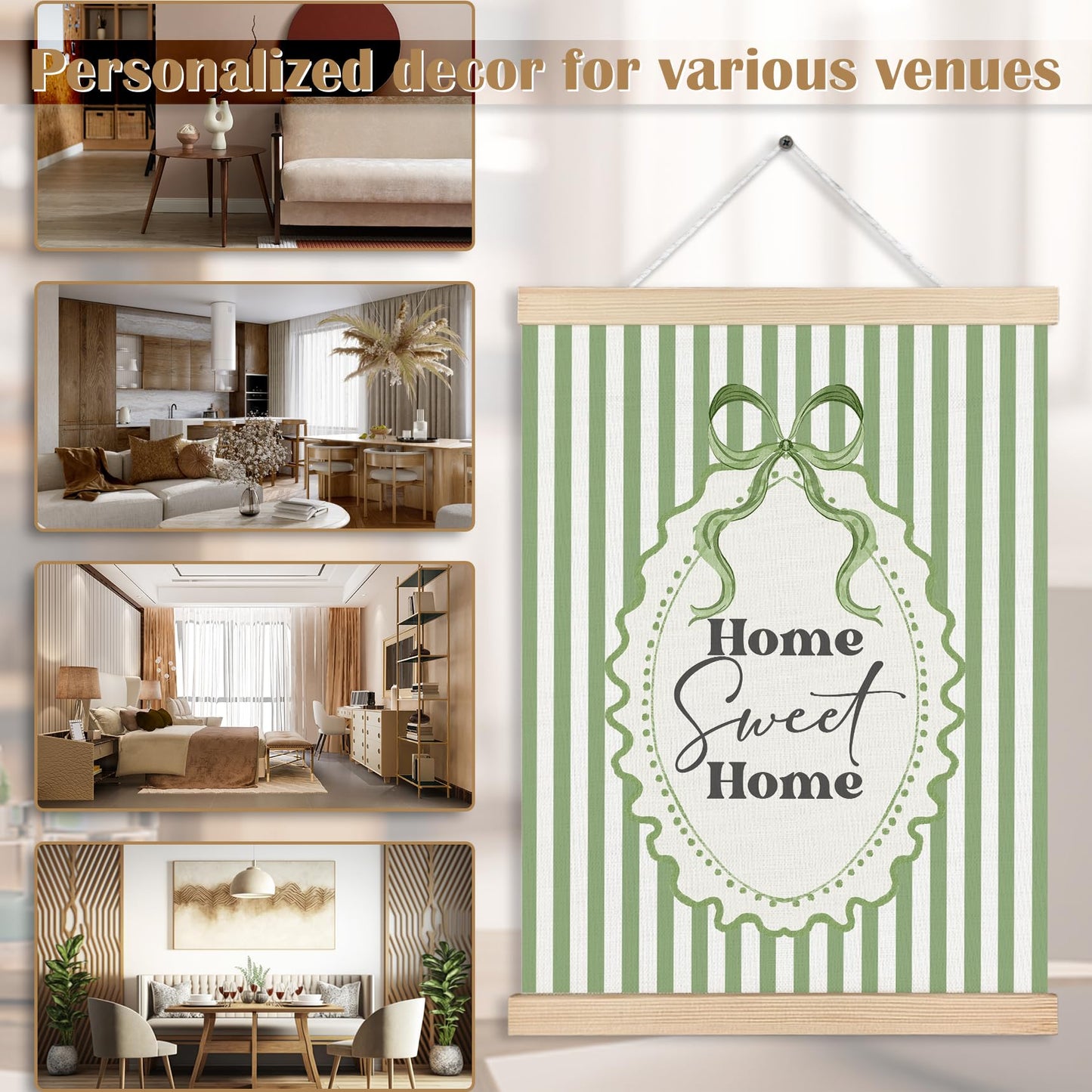 As For Me and My House Wall Decor, Eucalyptus Christian Canvas Poster Hanger Frames, Christian Joshua 24:15 Bible Verses Scripture Wall Decor Prints for Home Bedroom Living Room,12x16 Inch BST202