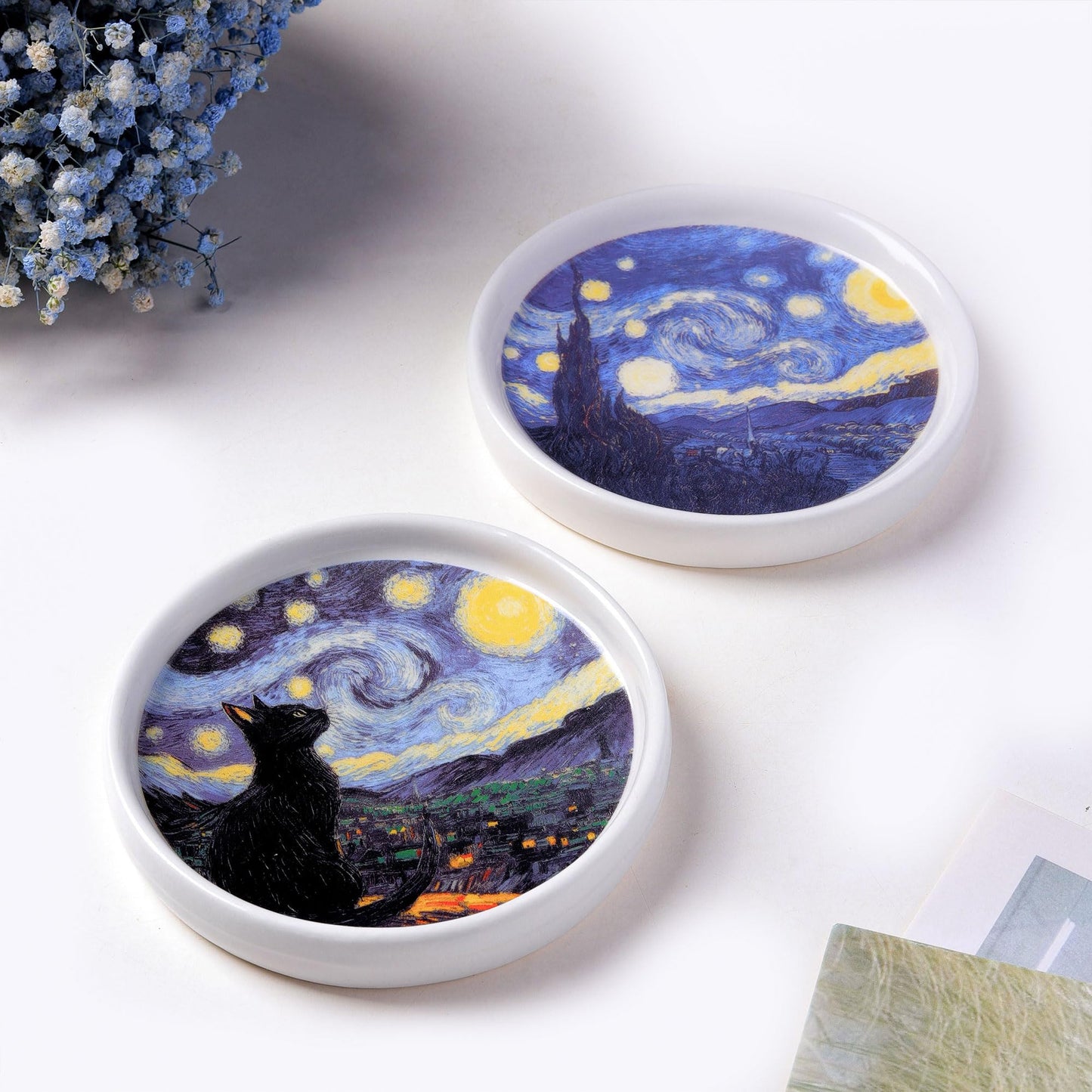 Potiera Ceramic Jewelry Tray, Decorative Ring Holder, Trinket Dish for Earrings Necklaces Watch Keys, Bridesmaid Engagement Birthday Christmas Valentines Gifts for Women Friends Sister Daughter Mother BST220