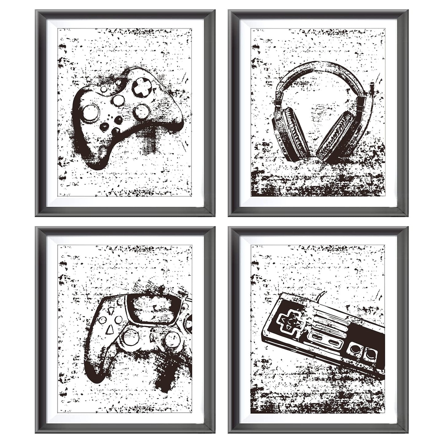 Retro Video Game Gaming Poster Prints for Home Boys Room Playroom Decor,Black And White Video Game Decorations Prints Wall Art Unframed 4pcs 8x10inches,Gift for Gamer Boys Gaming Love (8×10 inc) BST220