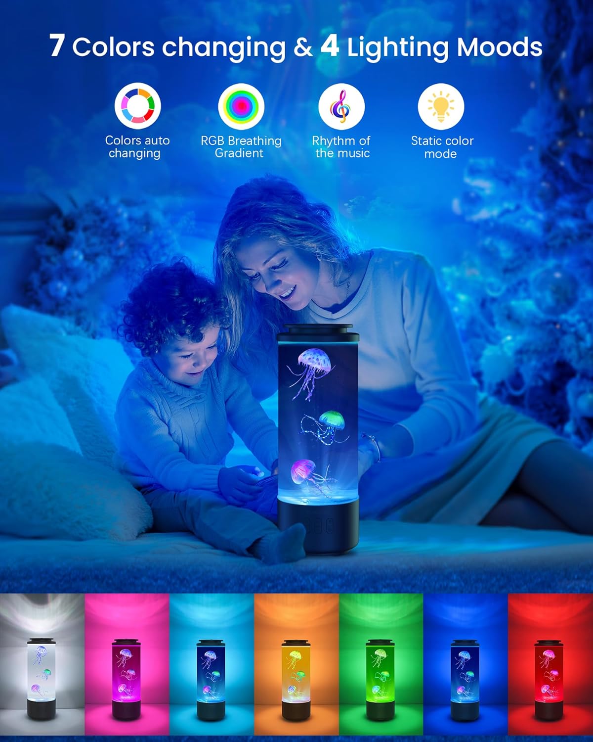 Jellyfish Lamp Bluetooth Speaker with White Noise 16