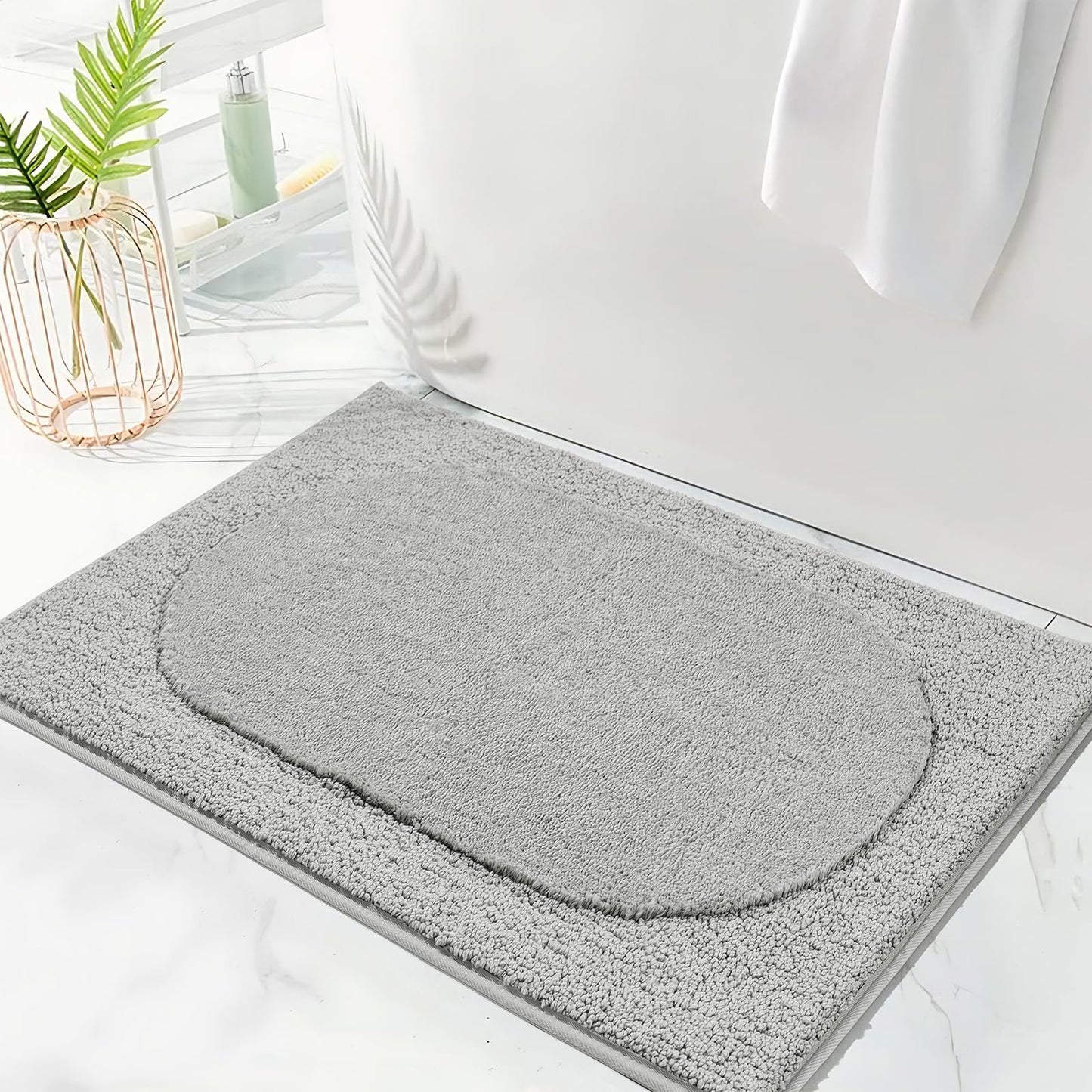 DEXDE Bathroom Rugs Non-Slip Mat for Bathroom Floor Shower,24x16 Beige | Thick Soft Absorbent Bath Mat, Quick Dry Microfiber Rug, Machine Washable Shower Floor Bathroom Mat Home Decor Accessories BST220