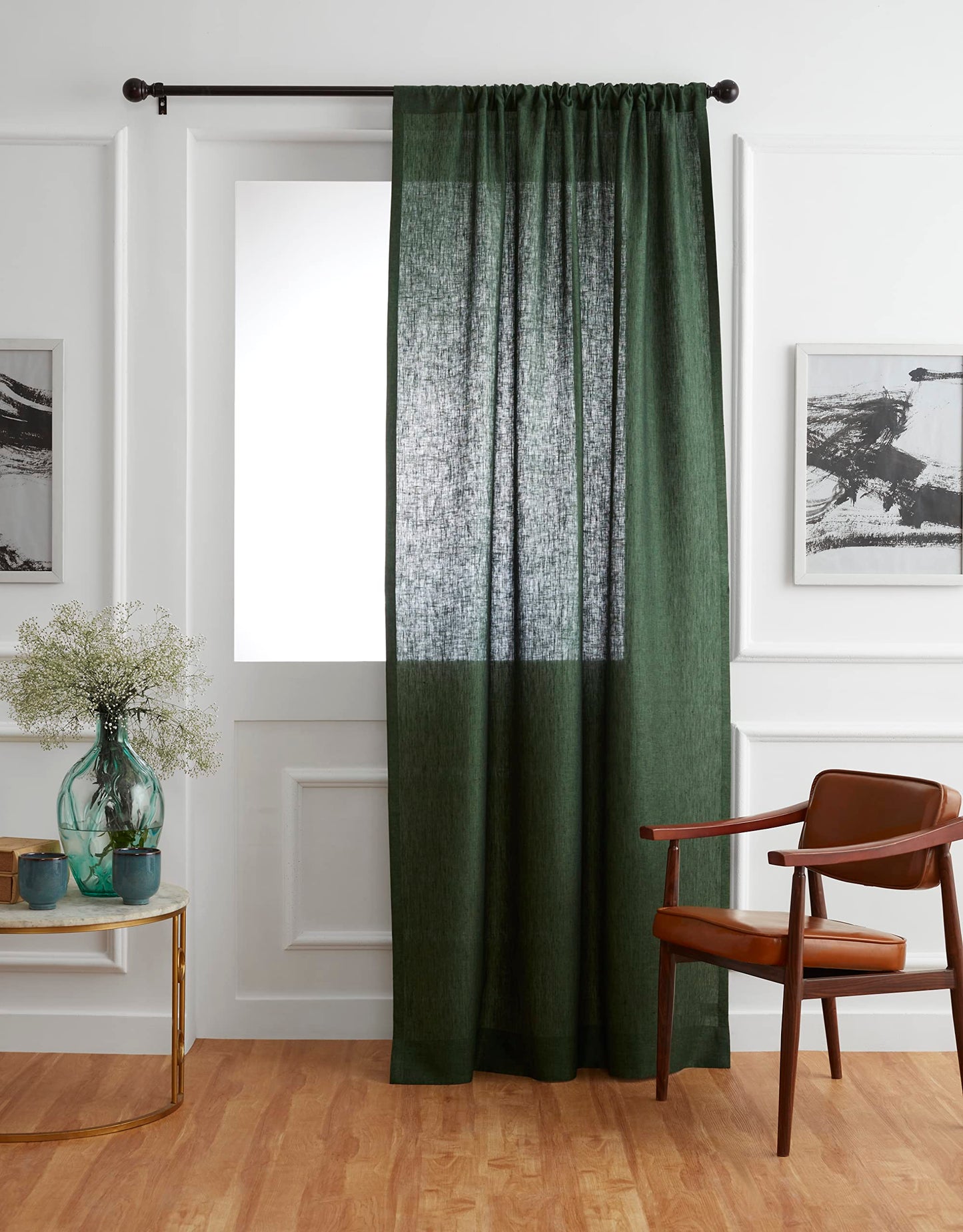 Solino Home 100% Pure Linen Curtain Panel Ivory, Linen Curtain 52 x 54 in | Drapery Panels a light filtering panel for any room, handwoven textured linen, rod pocket top, OEKO-TEX Certified, gift ready BST326SOLH