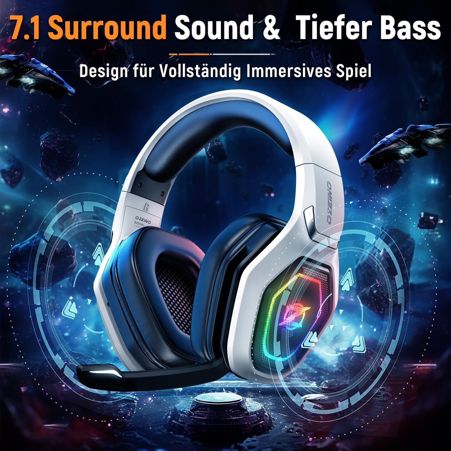 Ozeino 2.4GHz Wireless Gaming Headset for PC 69