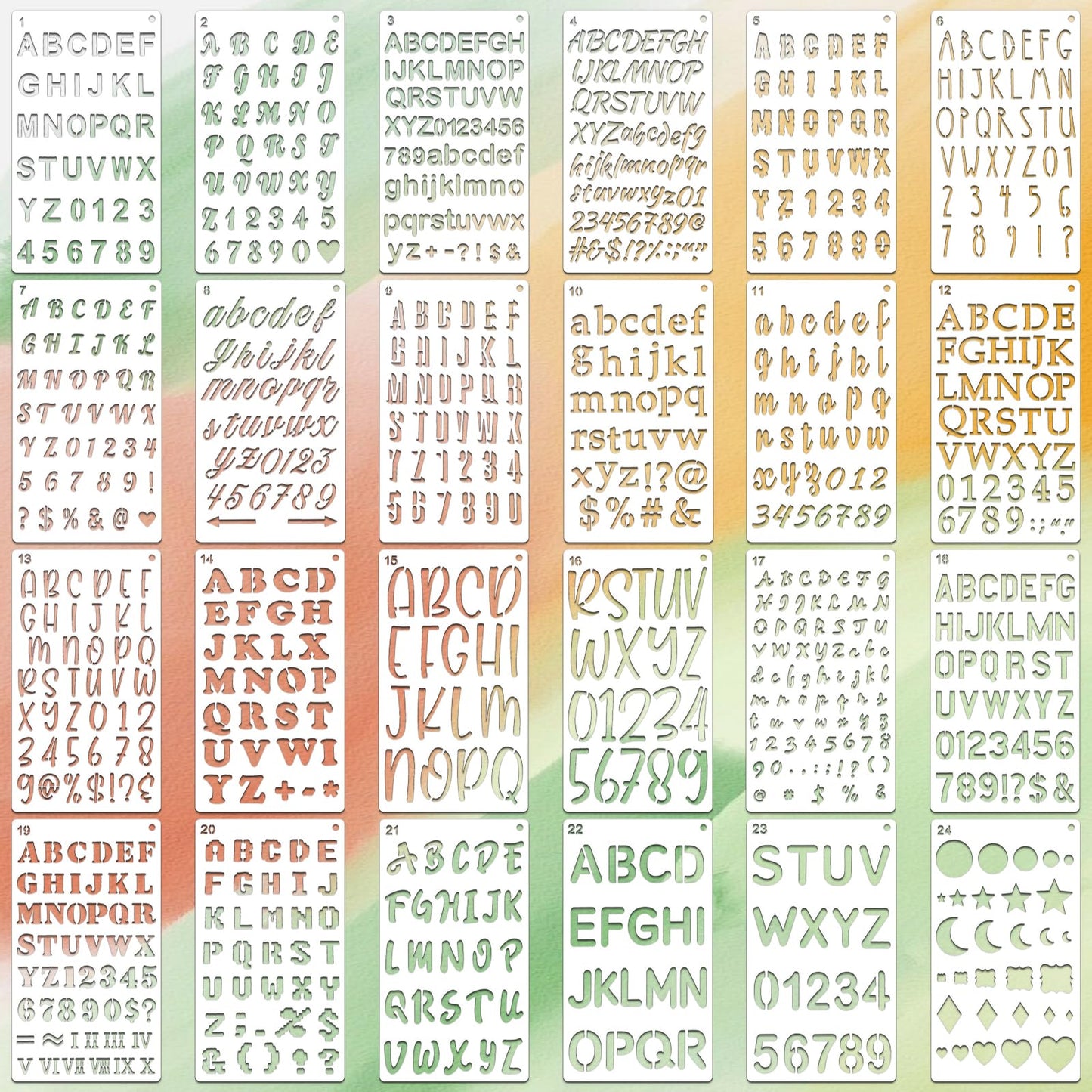 Letter Stencils for Crafts Reusable 42Pcs Number Stencils(5 Inch Font) | DIY Art Painting Stencil Furniture Decor Kit for Wood Embroidery Wall Silk Screen Journaling BST202