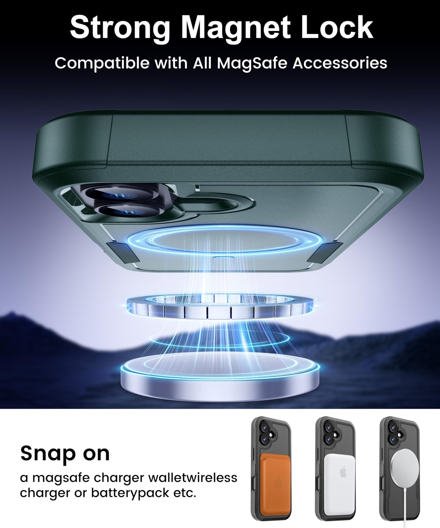 Magnetic for iPhone 17 Air Case [Compatible with MagSafe] [Shockproof] [Heavy Duty Protection] Pocket-Friendly & Tough Non-Slip Protective Phone Cover for iPhone 17Air 6.6", Black WN420
