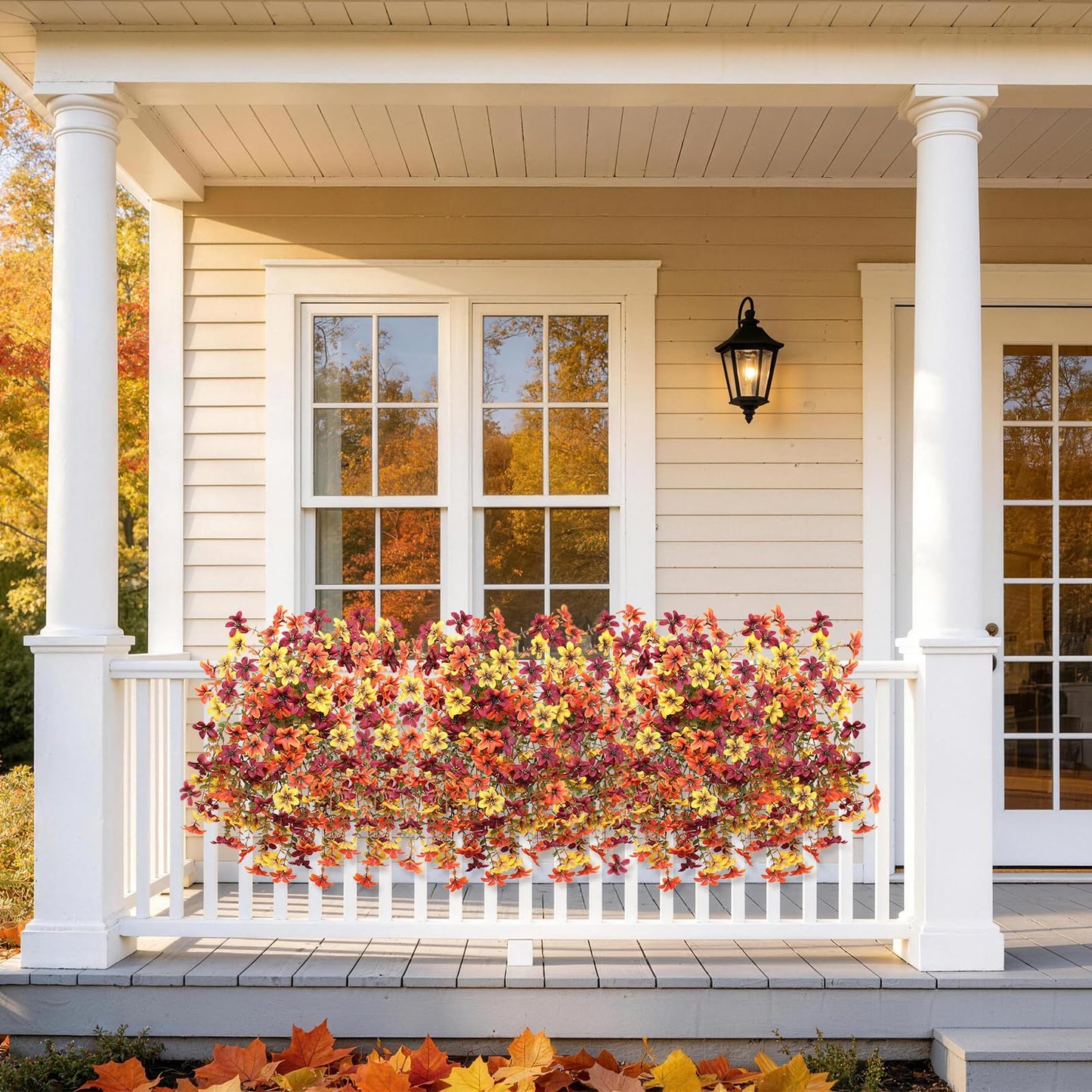 Artificial Flowers for Outdoor Faux Flowers for Plant Pot Spring Decoration | 2 Pcs Faux Hanging Plants UV Resistant Look Real Outside Home Garden Porch Patio Entrance Courtyard Decor BST326H