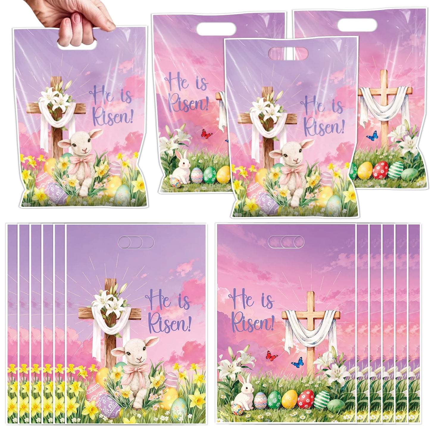 Falueqg Hibachi Party Decorations - 50 Pcs Hibachi Japanese Goodie Candy Gift Bags Fans Cherry Blossom Patterns Party Favors for Chinese Japanese Birthday Baby Shower Decor BST326H