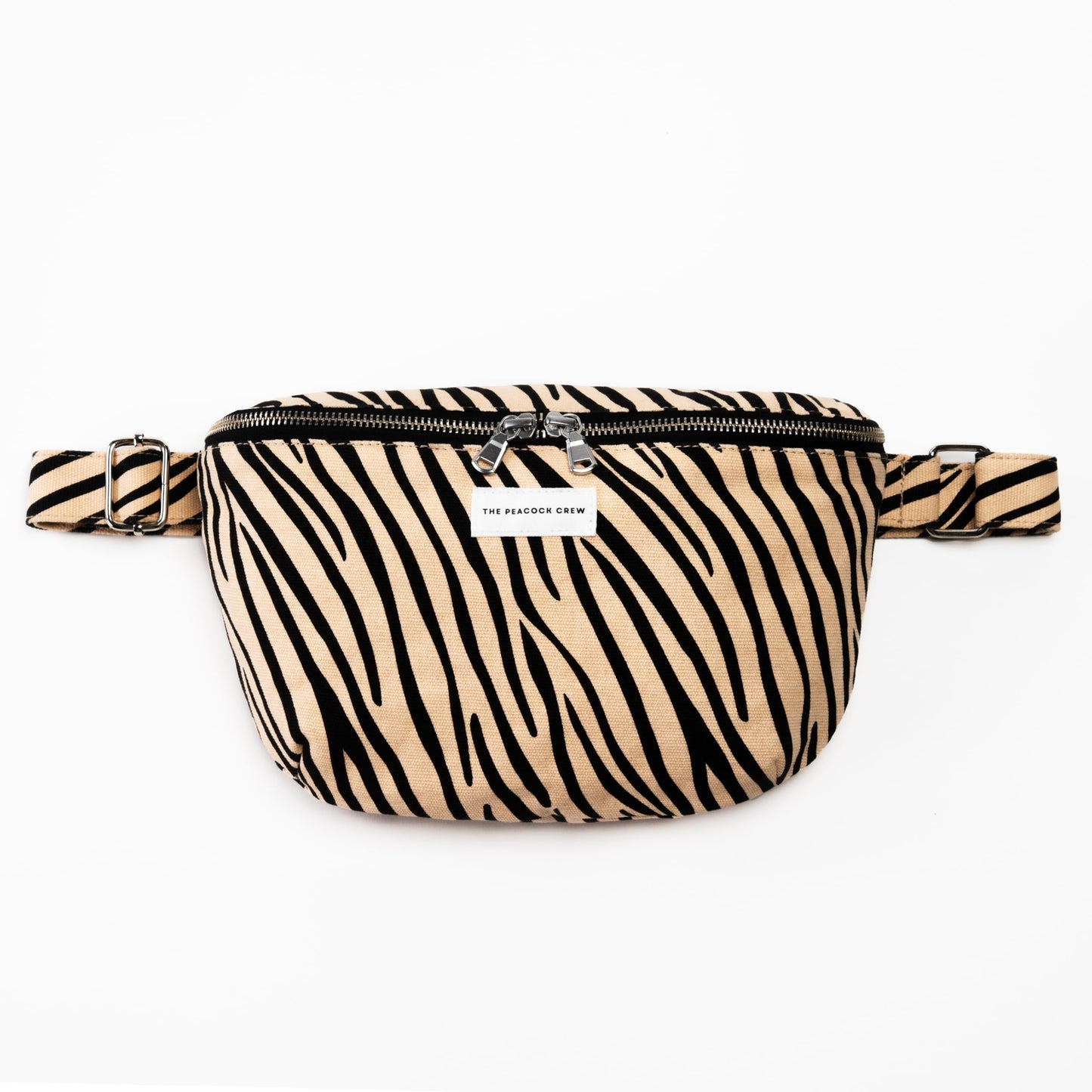 The Peacock Crew Spacious Leopard Print Crossbody Belt Bag in Cotton Canvas – Lightweight Comfortable & Elegant Sling Pouch Travel Safe Design & Daily Use – Dual Zippers Fanny Pack for Men & Women BST220