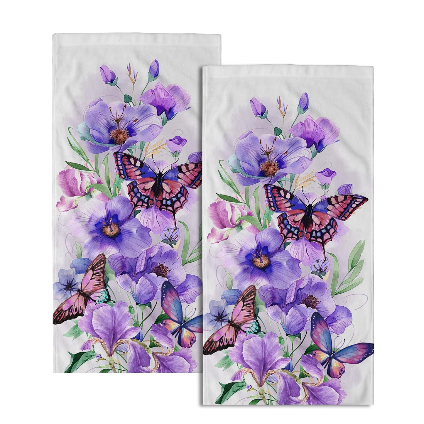Imiss Coral Starfish Hand Towels for Bathroom，Nautical Coastal Seashell Guest Towels 14.4 x 28.3 Inch Set of 2 Soft Small Bath Towel Kitchen Dish Towels for Home Hotel Gym Spa BST220