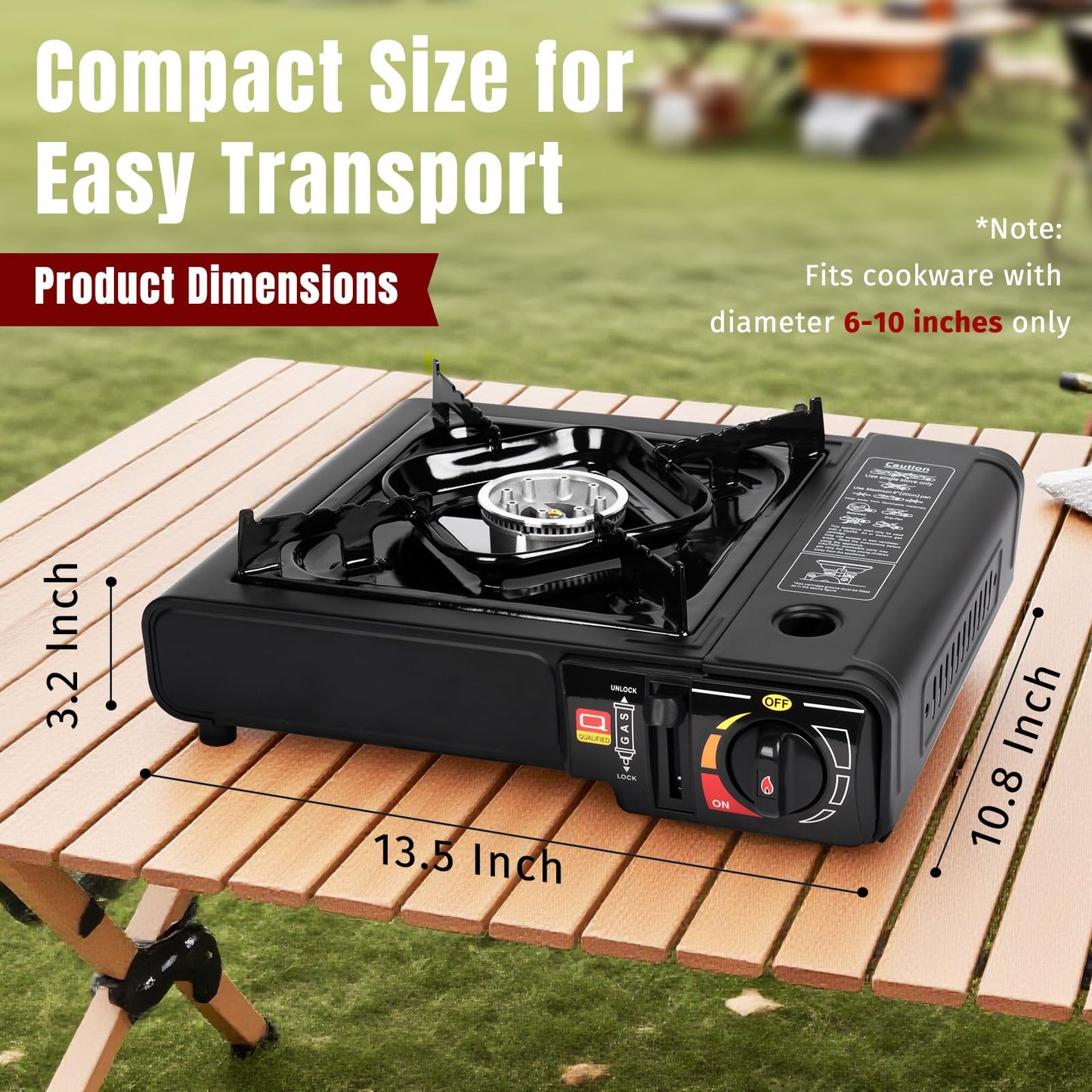 SHINESTAR 7800 BTU Dual Fuel Camping Stove, Propane Portable Gas Stove | Propane or Butane Camp Stove with Adjustable Heat Dial, Carry Case & Propane Adapter Hose,for Outdoor Cooking and Emergencies BST326H