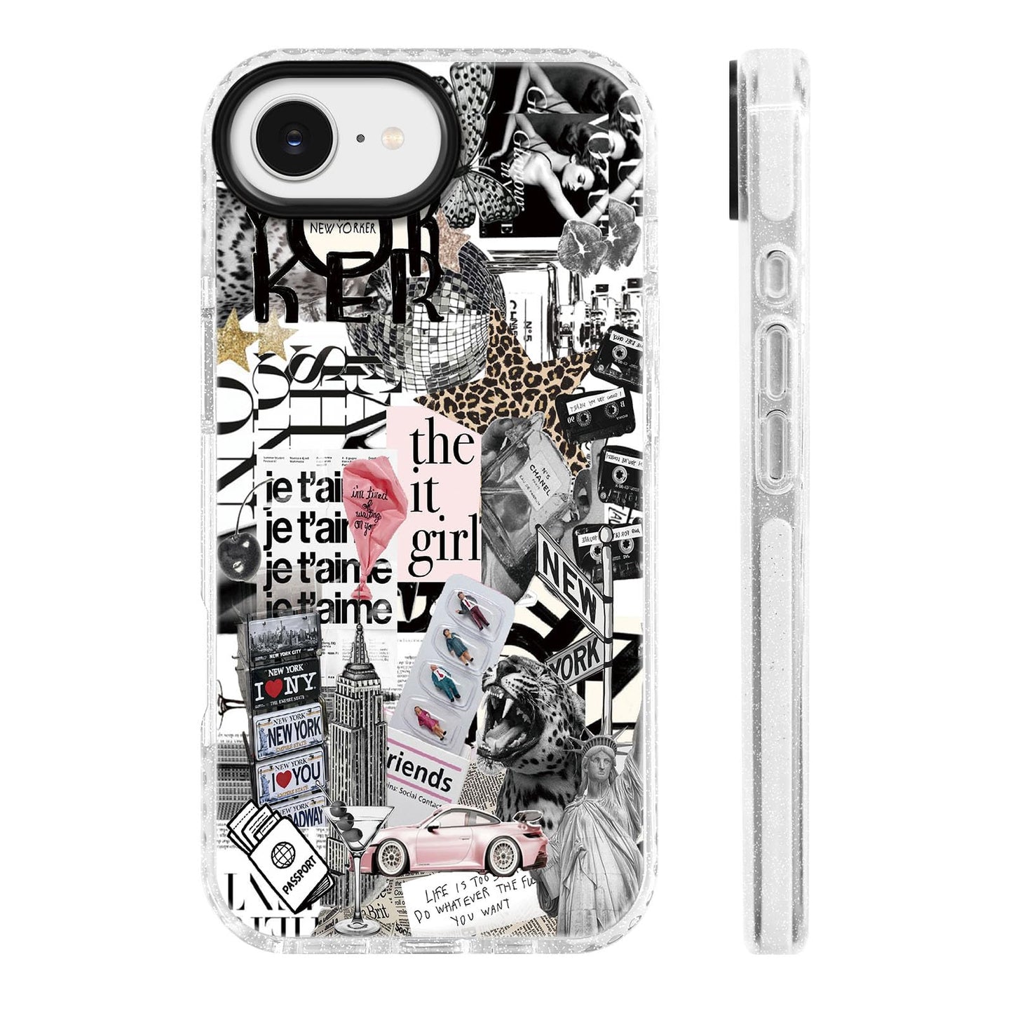 for iPhone 16 Pro Case [Military-Grade Drop Protection/Stylish Soft TPU Protective/Camera Protection/for Women & Girls] - Beach Party Collage Pattern with Mermaid WN420
