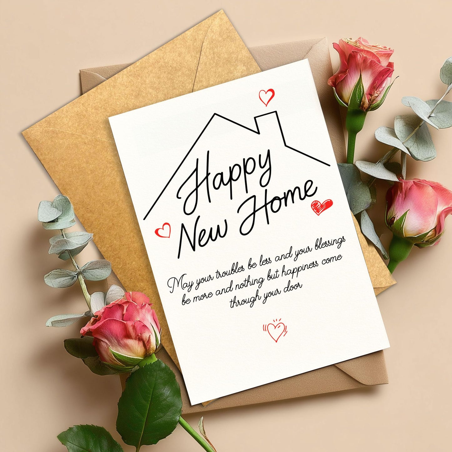 Congrats on Your New Home Housewarming Greeting with Gold Lettering and Key Design, Funny Congratulations Gift for New Homeowners, First-Time Buyers, Friends, Neighbors, Real Estate Clients Single 5.3''x8'' with Envelope BST326L