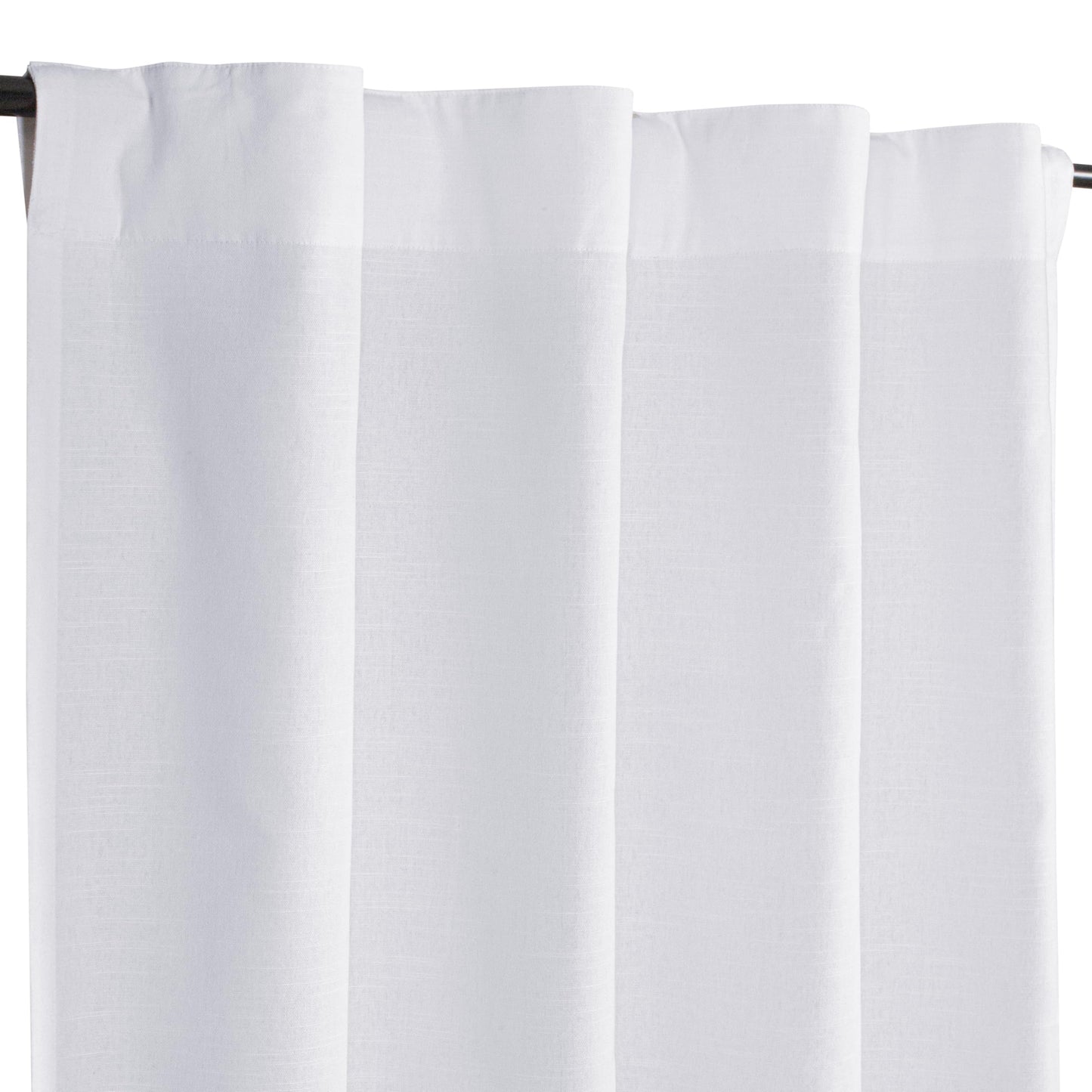 Bedding Craft Curtains 63 Inch Length - White Poly Cotton Slub Drapes with Tab Top, Set of 2, Ideal for Bedroom, Living Room, and Office_ 50x63 inch BST220