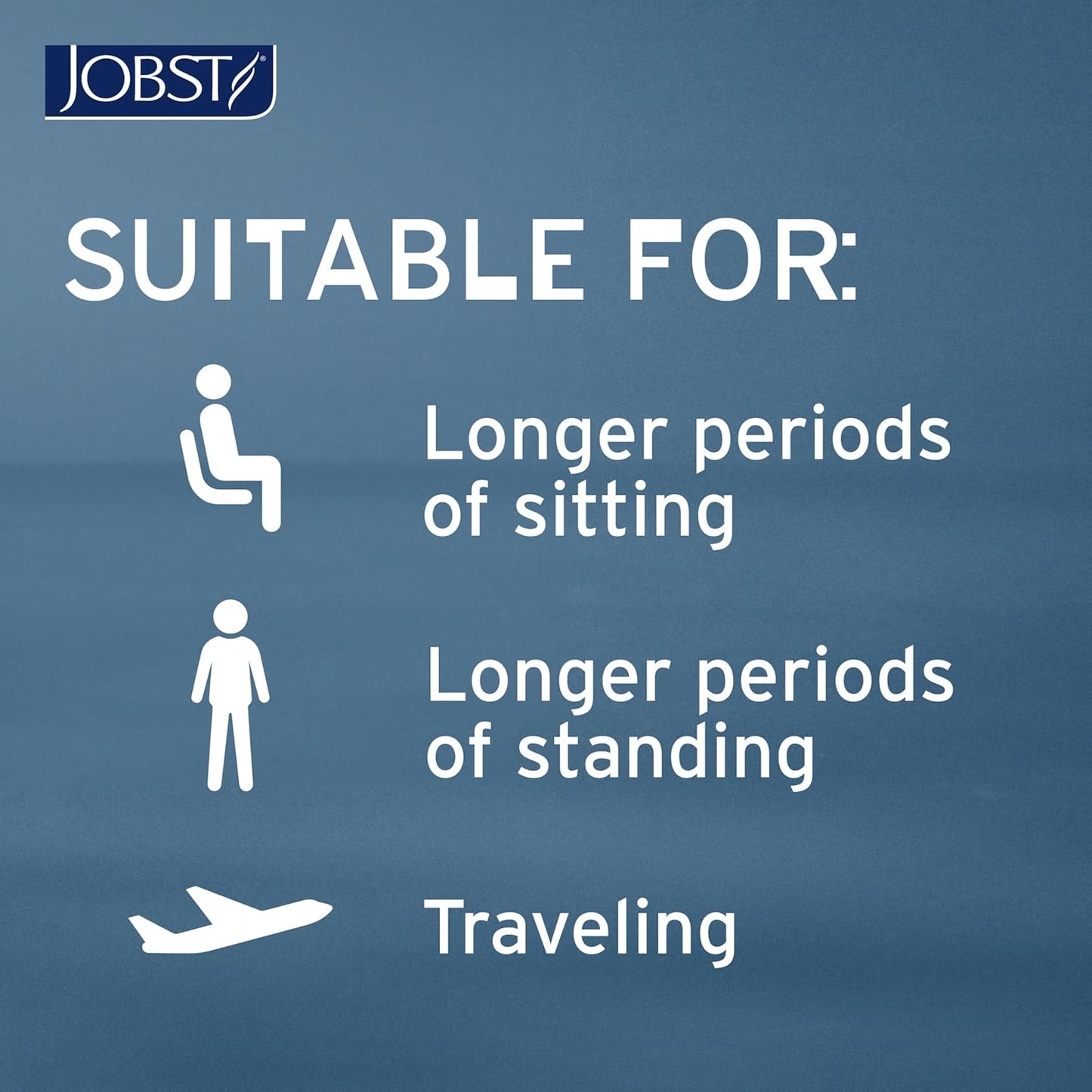 JOBST ACTIVA Athletic 8-15 mmHg Compression Socks for Travel and Sports, Designed for Women and Men, Knee High, Closed Toe, White, Large