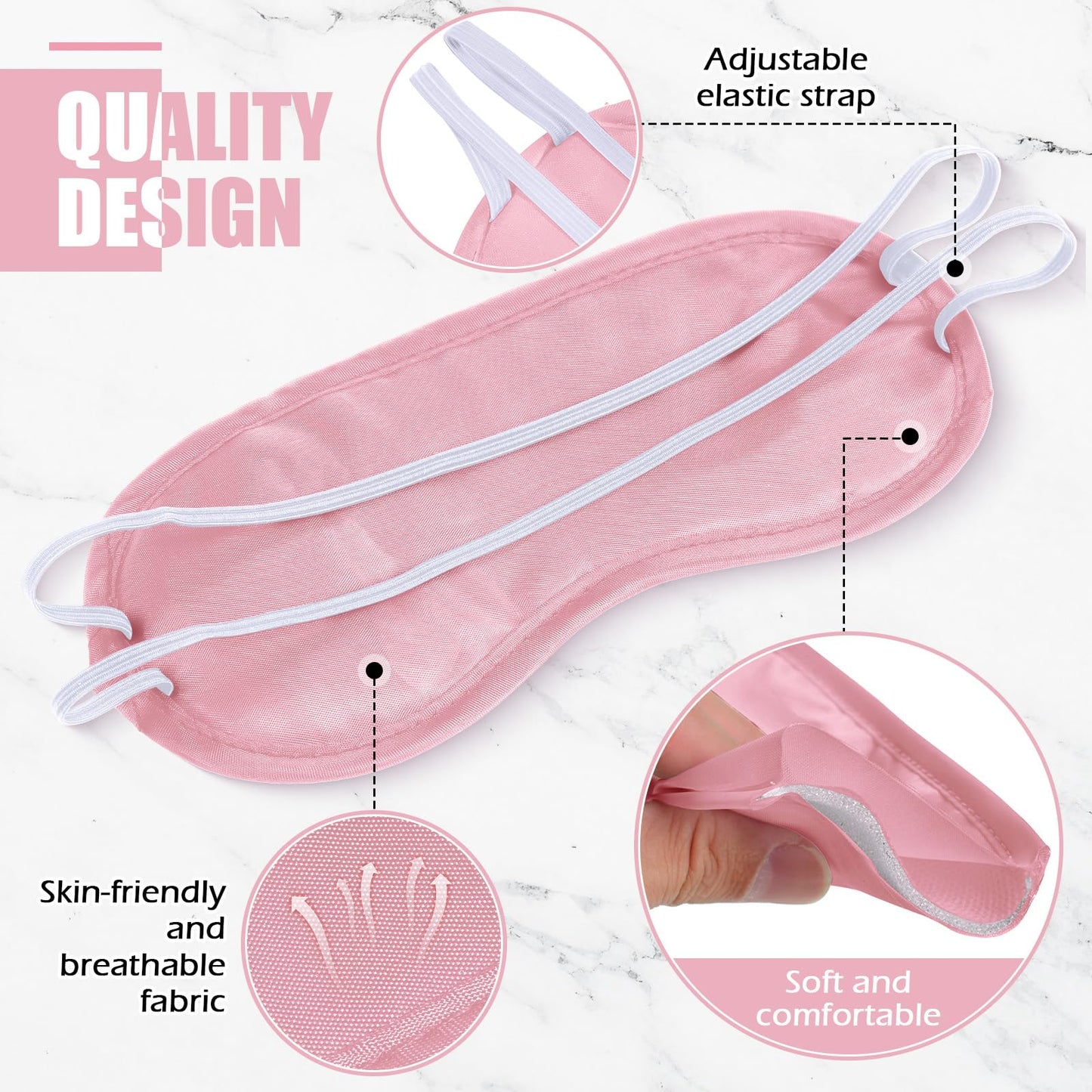 Tarpop 200 Pcs Eye Mask Sleeping Blindfold Eye Cover with Adjustable Strap for Games Party Team Building Travel Individually Wrapped Sleep Mask for Women Men (Blue)