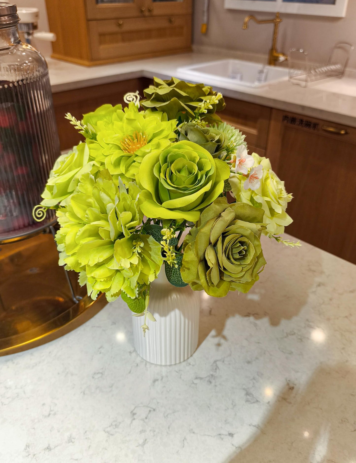 Artificial Flowers for Home Decorations: Purple Silk Fake Flowers Bulk Boxed Set, Peony Roses Bouquets with Stems for Table Centerpiece, DIY Wedding, Bridal Shower, Graduation Cap & Tea Party BST220