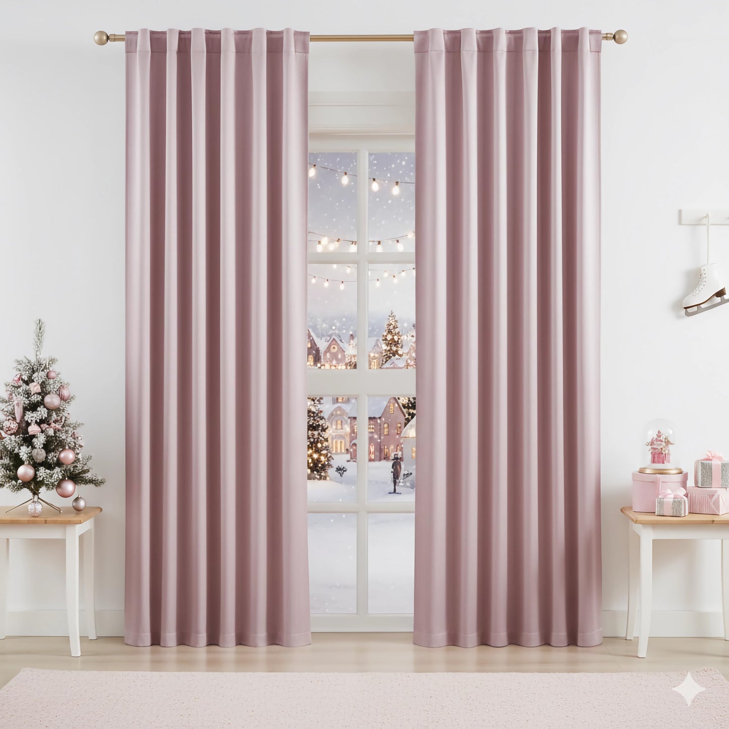 Bujasso Gray Jacquard Blackout Window Curtain Panels, 54" Wx84 Lx2 | Back Tab Rod Pocket with Magnetic Tiebacks,Thermal Insulated,85% Room Darkening Light Blocking Drapes for Bedroom Living Room BST326H