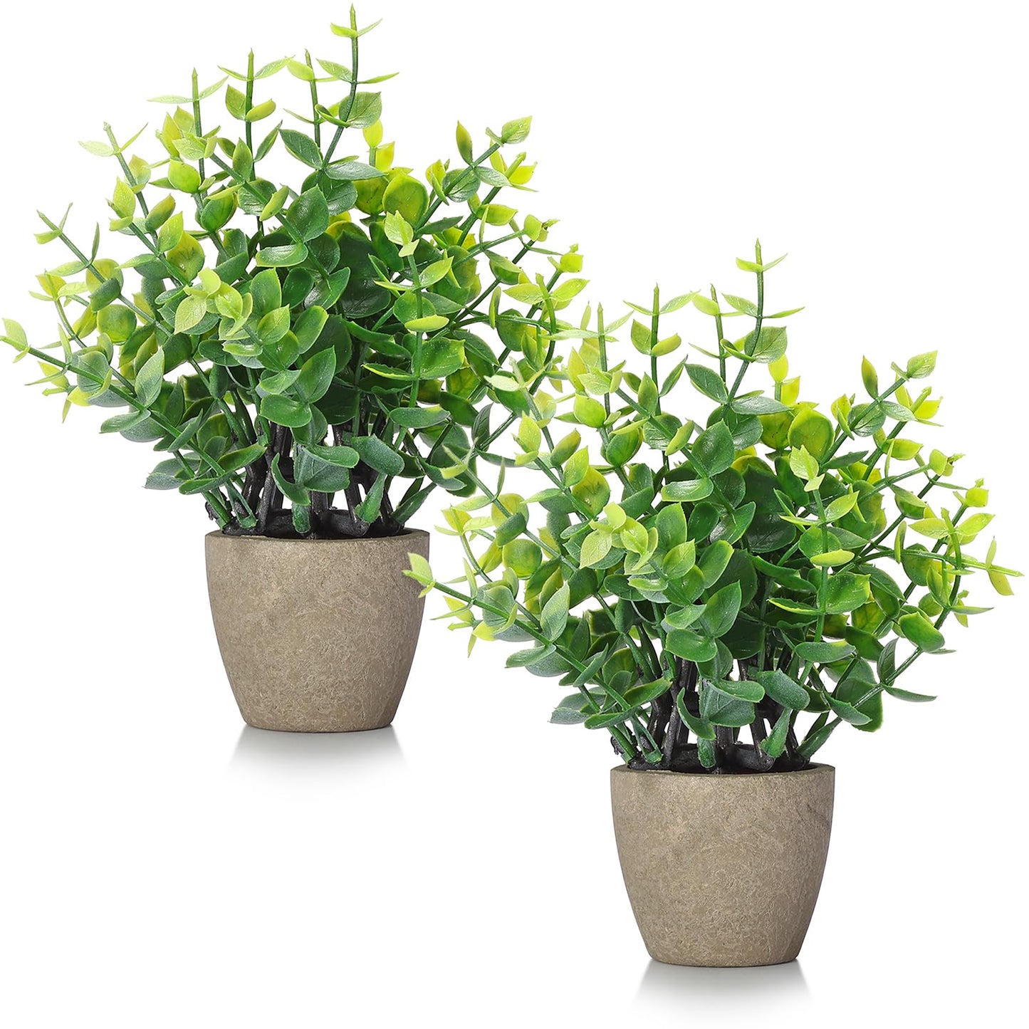 FAVOWREATH 2 Pack Small Fake Plants Potted Artificial Plants Indoor for Home Decor Office Room Farmhouse Indoor Table Bathroom Decor BST220