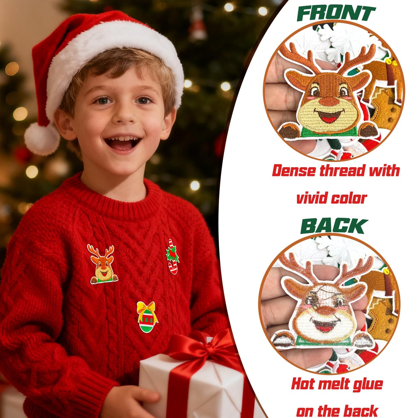 32Pcs Christmas Iron on Patches, Christmas sew on Patches for Clothing, Hats, Backpacks, Jackets, and Bags BST326H