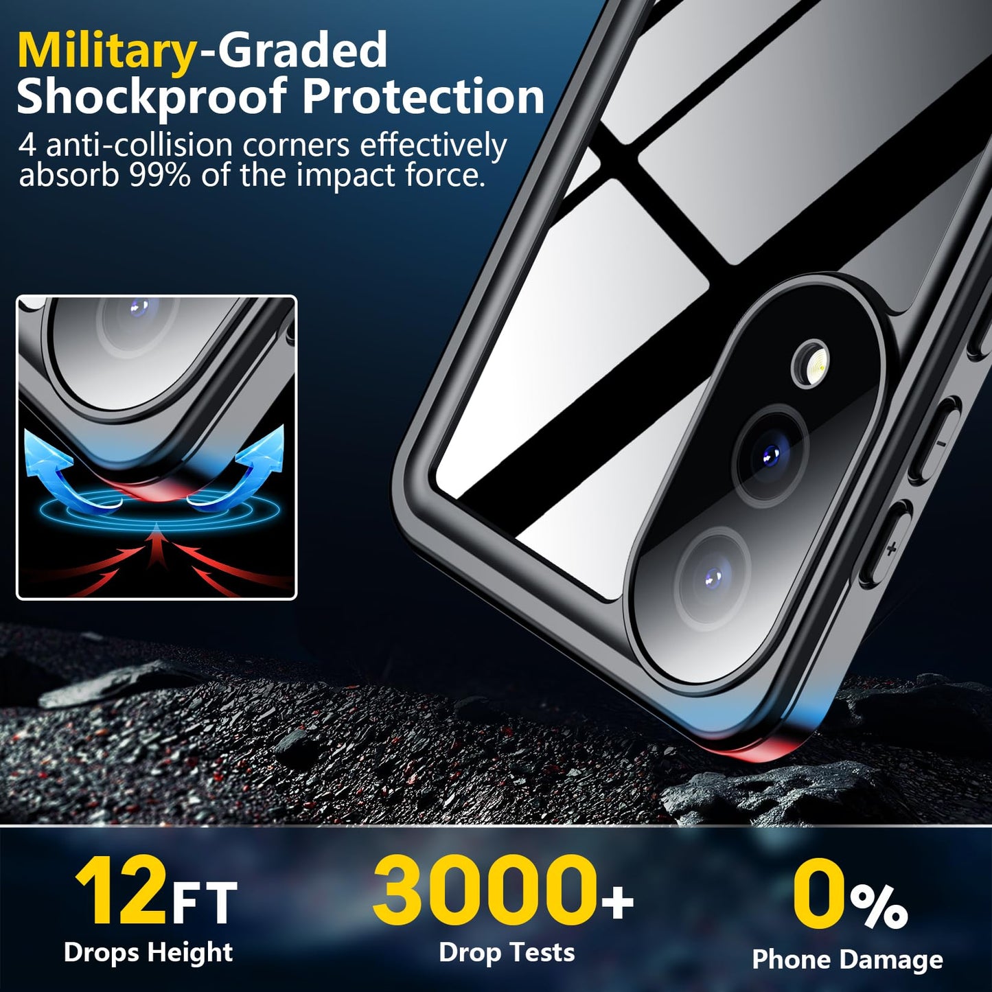 SPIDERCASE Designed for Samsung Galaxy S23 Case Waterproof,Built-in Screen & Camera Lens Protector[IP68 Underwater][Military Grade Shockproof] Full Body Protection Phone Case, Black/Clear WN420