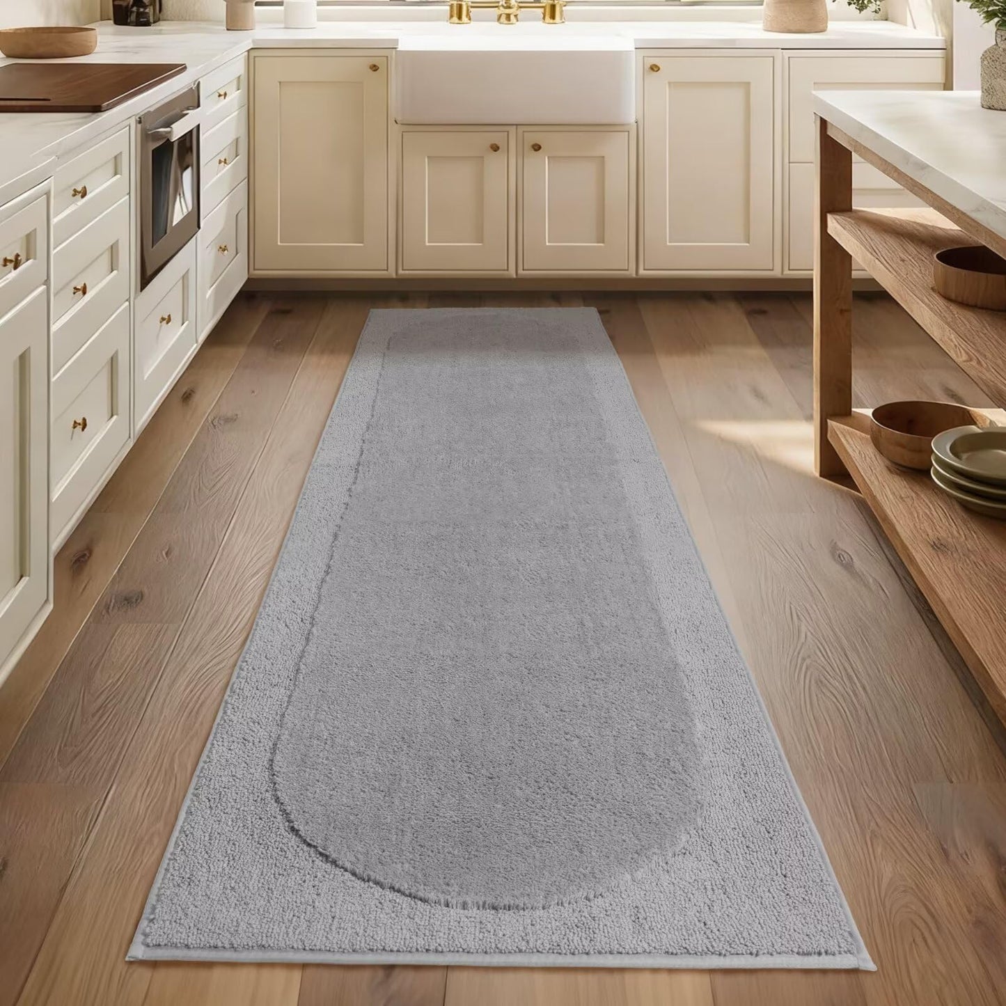 DEXDE Bathroom Rugs Non-Slip Mat for Bathroom Floor Shower,24x16 Beige | Thick Soft Absorbent Bath Mat, Quick Dry Microfiber Rug, Machine Washable Shower Floor Bathroom Mat Home Decor Accessories BST220