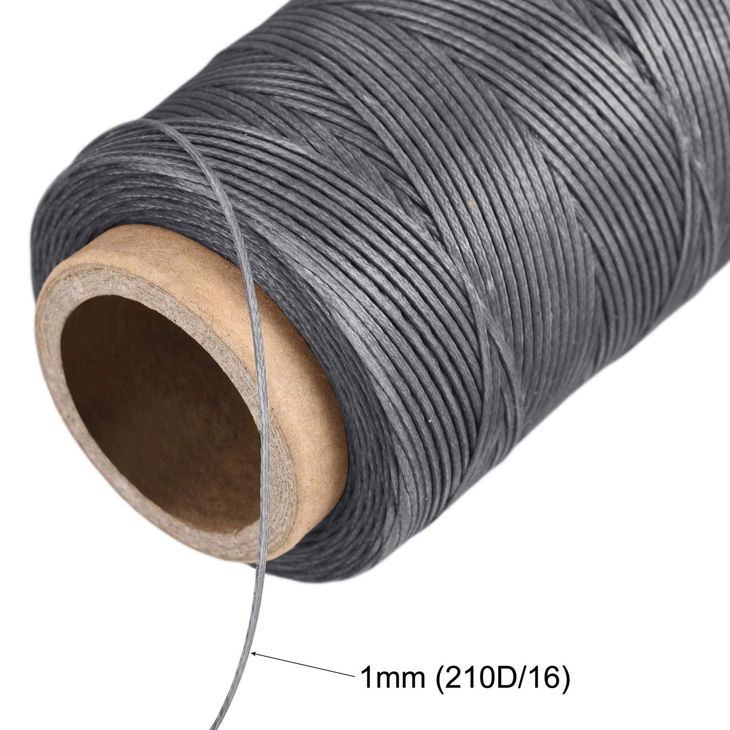 uxcell Leather Sewing Thread 186 Yards 210D/1mm Polyester Waxed Cord for Manual Sewing, Wheat BST326H
