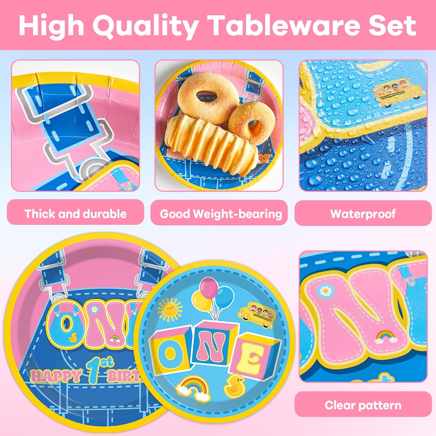 96 Pcs Race Car 1st Birthday Party Plates and Napkins Racing Cars First Birthday Decor Race Car One Year Old Dessert Cake Plates Racing Cars Theme Tableware Set for Kids Boy Party Decor 24 Guests BST202
