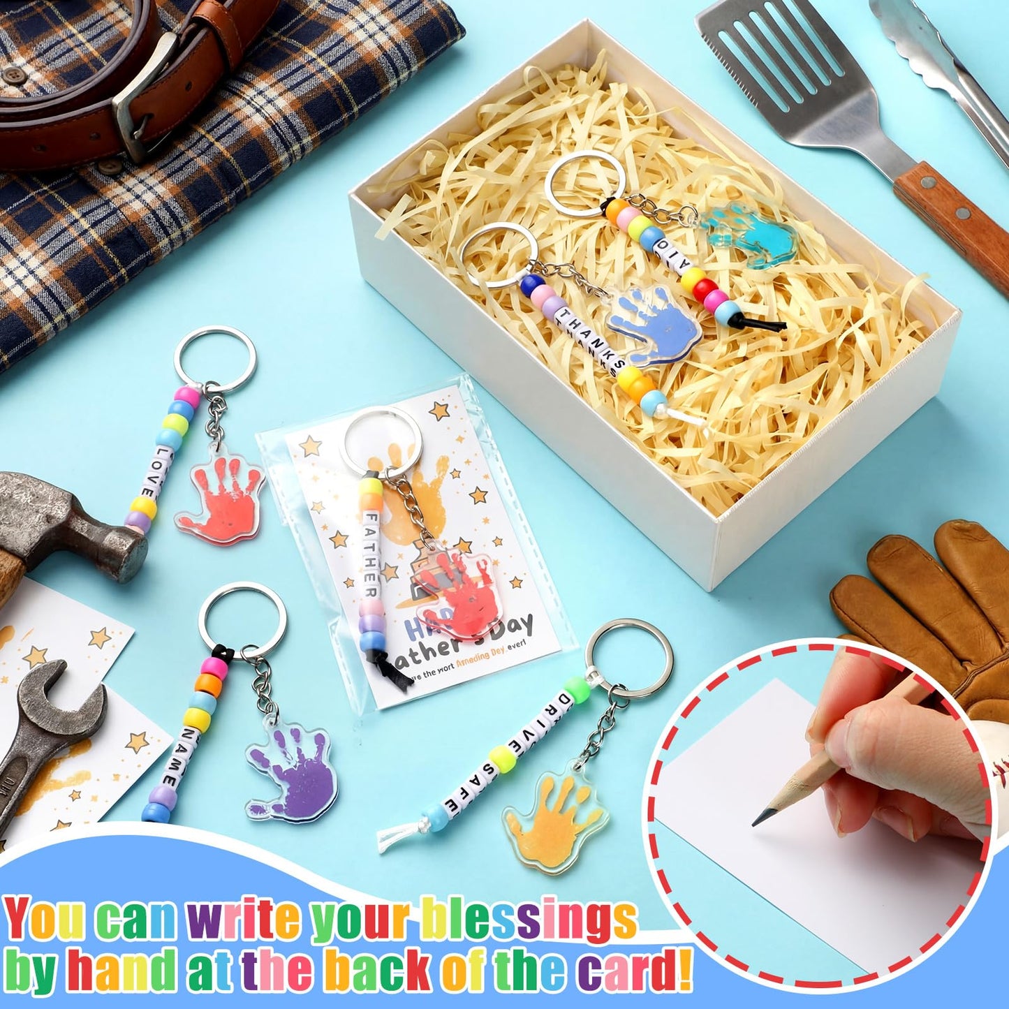 Suncalla 984 Pcs 24 Set Dinosaur Nugget Keychain Making Kit DIY Valentine's Key Chain Crafts Bead Adjustable Letter Beads Cards Strings Kit Gift Backpack Accessories Party Favors(Cute Color) WN420