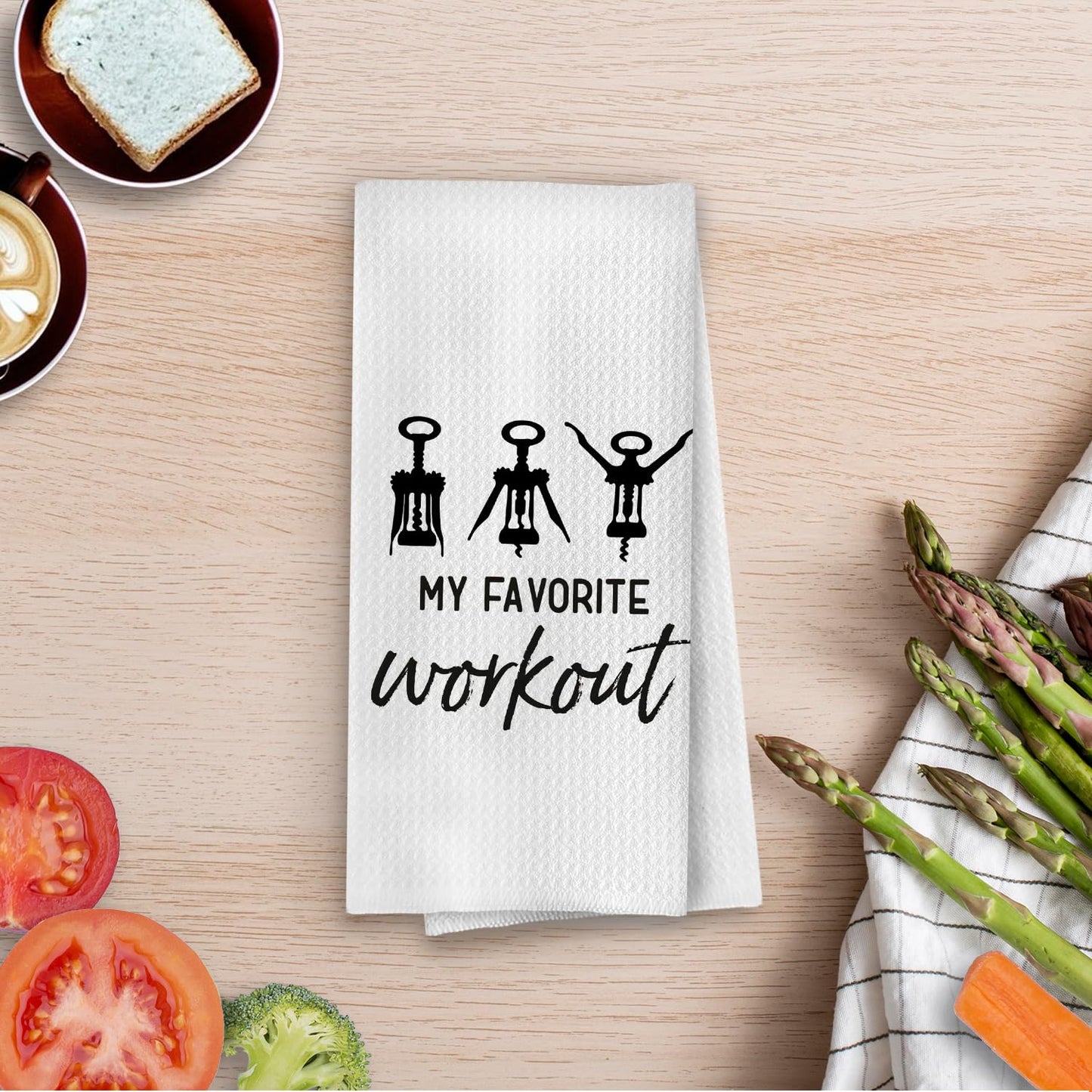 Funny Wine Kitchen Decor - Wine Gifts Waffle Dish Towels for Kitchen, Hostess Gifts Hand Towels, Housewarming Gift Tea Towel, 16x24 Inch BST220
