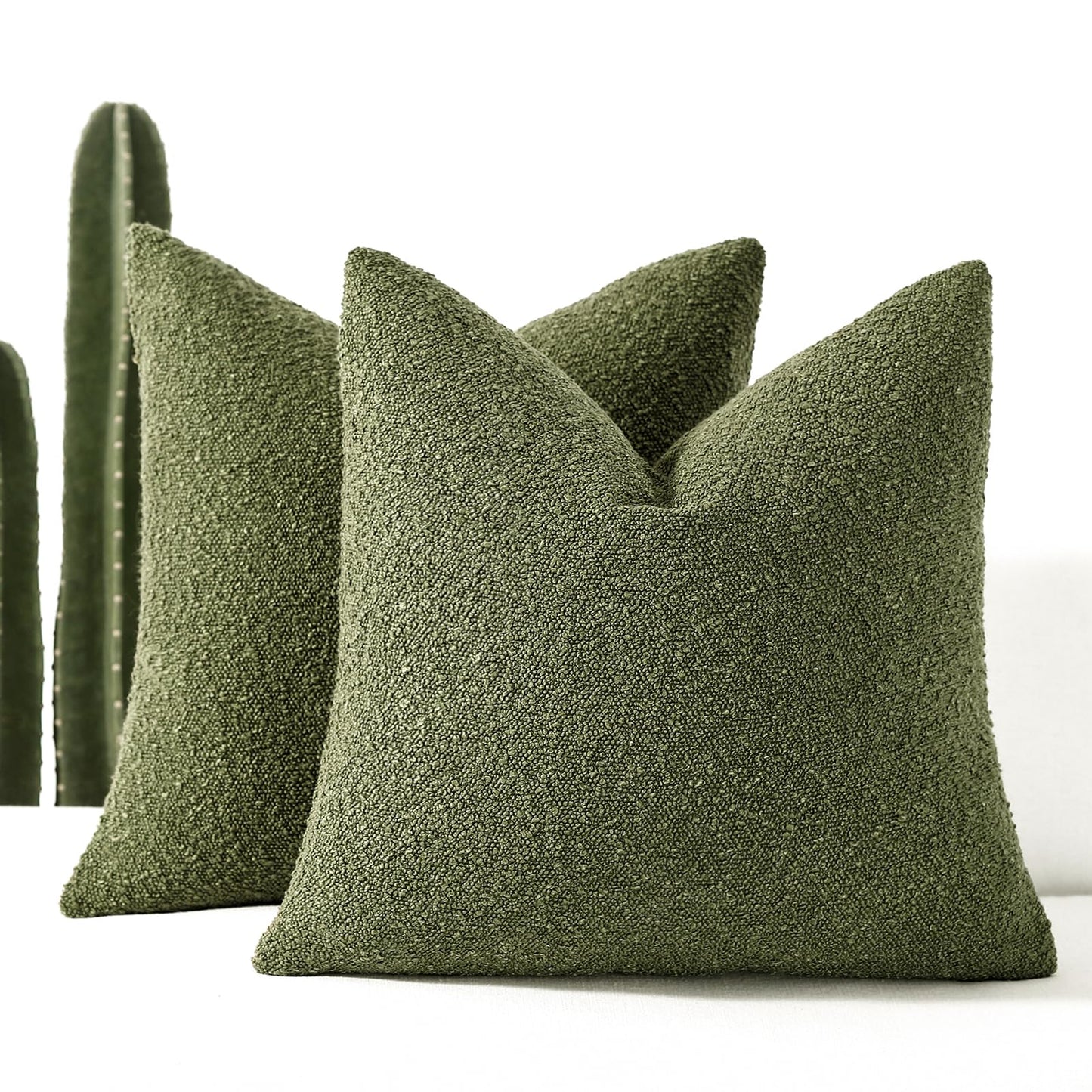 18x18 Boucle Throw Pillow Covers, Set of 2, Camel BST202