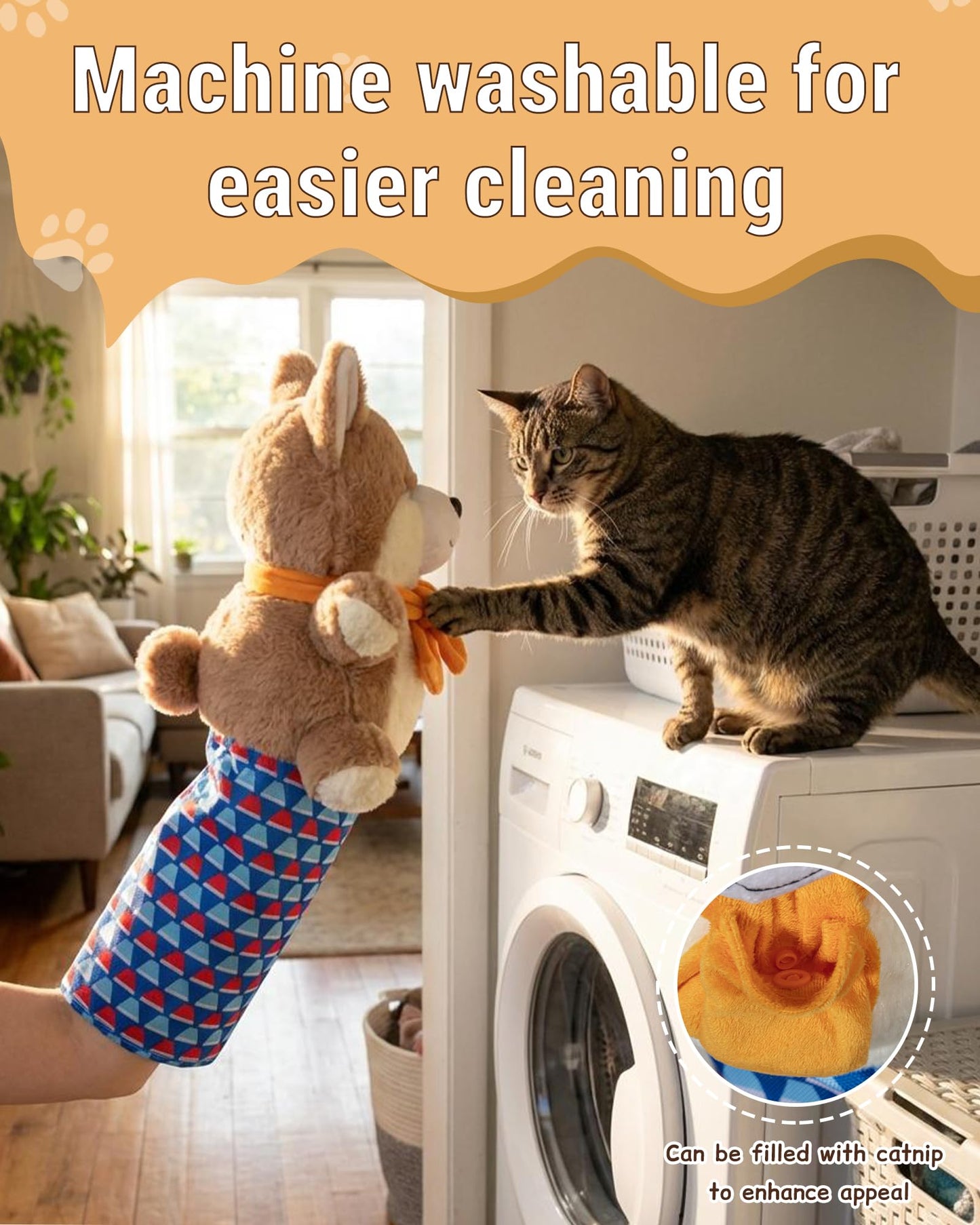 Cat Wrestling Glove Toy | Karate Kitty Puppet with Built-in Catnip N27