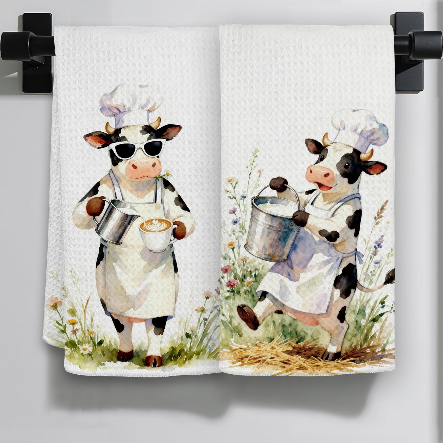 Funny Cat Gifts Kitchen Towels, Cute Cat with Knife and Fork Microfiber Dish Tea Towel for Kitchen Decor, Funny Cats Cooking Decor, is It Dinner Time Yet, 16x24 Inch BST220