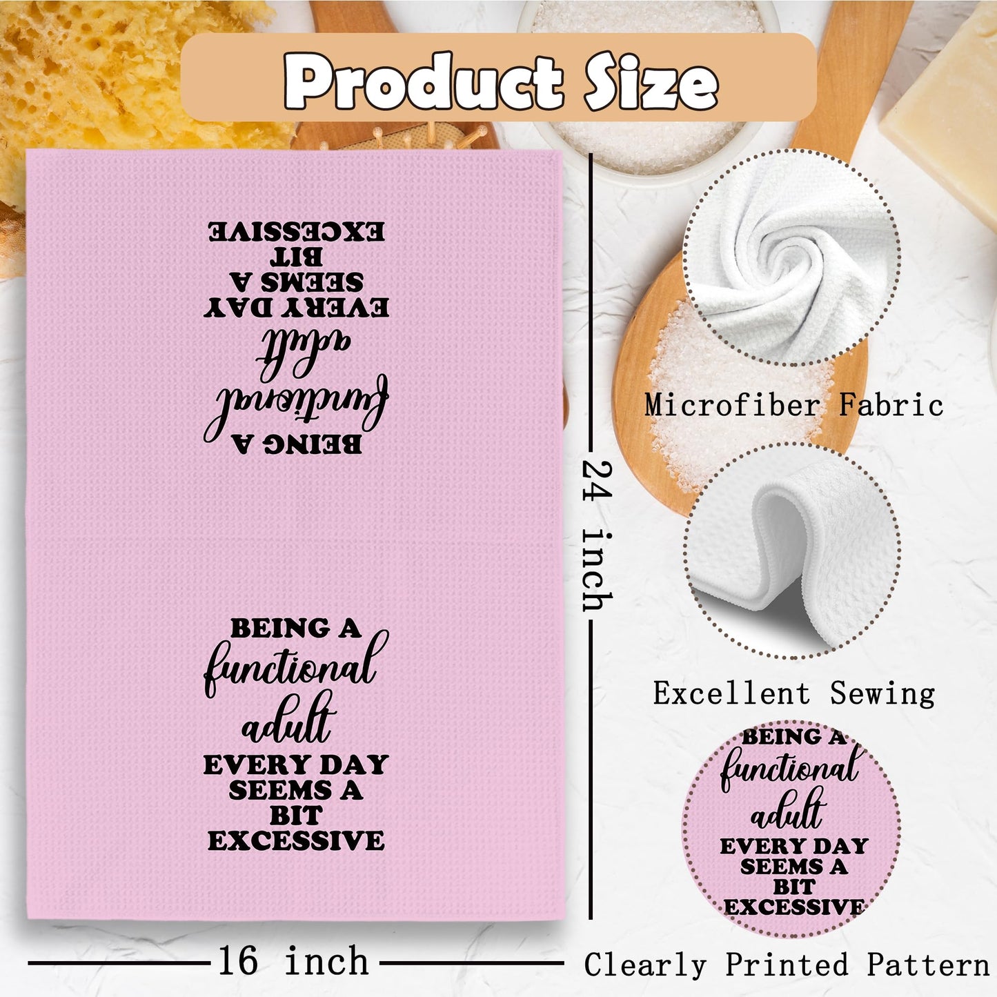 Funny Kitchen Towels Dish Towel Dishcloth 16x24 Inches, Funny Dish Towels with Sayings Towel Decorative Absorbent Hand Tea Towels for Kitchen Bathroom Decor, Humorous Gifts for Women Men BST326L