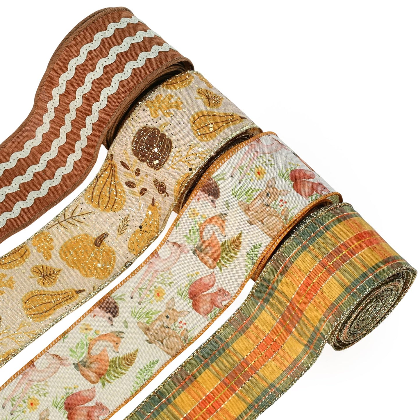 LaRibbons Easter Ribbon Wired 4 Rolls 2.5 Inch x 24 Yards TTL, Orange Carrot Bunny Ribbons for Baskets, Striped Wide Easter Ribbon for Crafts Spring Wreath Gift Wrapping Bow Decoration BST326H