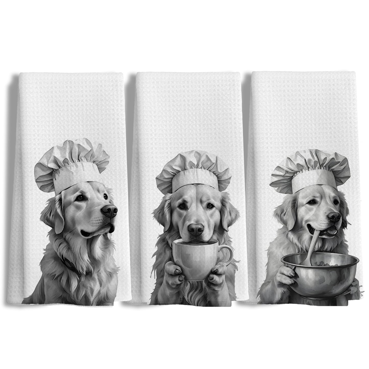 Funny Black Labrador Retriever Kitchen Towels, Black Lab Gifts Dish Tea Towels for Kitchen Decor, Gifts for Labrador Dog Lovers Hand Towels, 16x24 Inches BST202