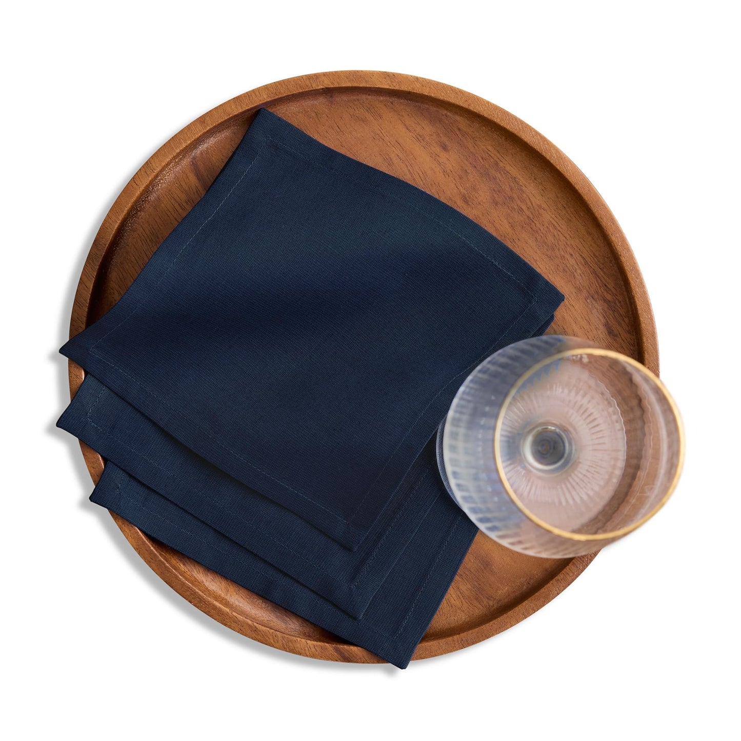 Solino Home Cotton Linen Cocktail Napkins Black, Dru 6 x 6 in, Set of 12 | Small Cloth Napkins for cocktails, coasters and appetizer serving | soft cotton linen weave, artisan crafted | fully washable BST326SOLH