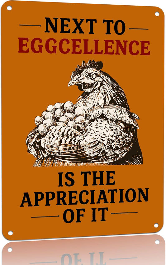 8x12 Inch Aluminum Chicken Coop Signs - Funny Outdoor Chicken Signs for Coop, Chicken Coop Accessories Farmhouse Kitchen Decor, Vintage Wall Decor, Funny Gifts for Chicken Owners, Home & Kitchen Decor Accessories WN420