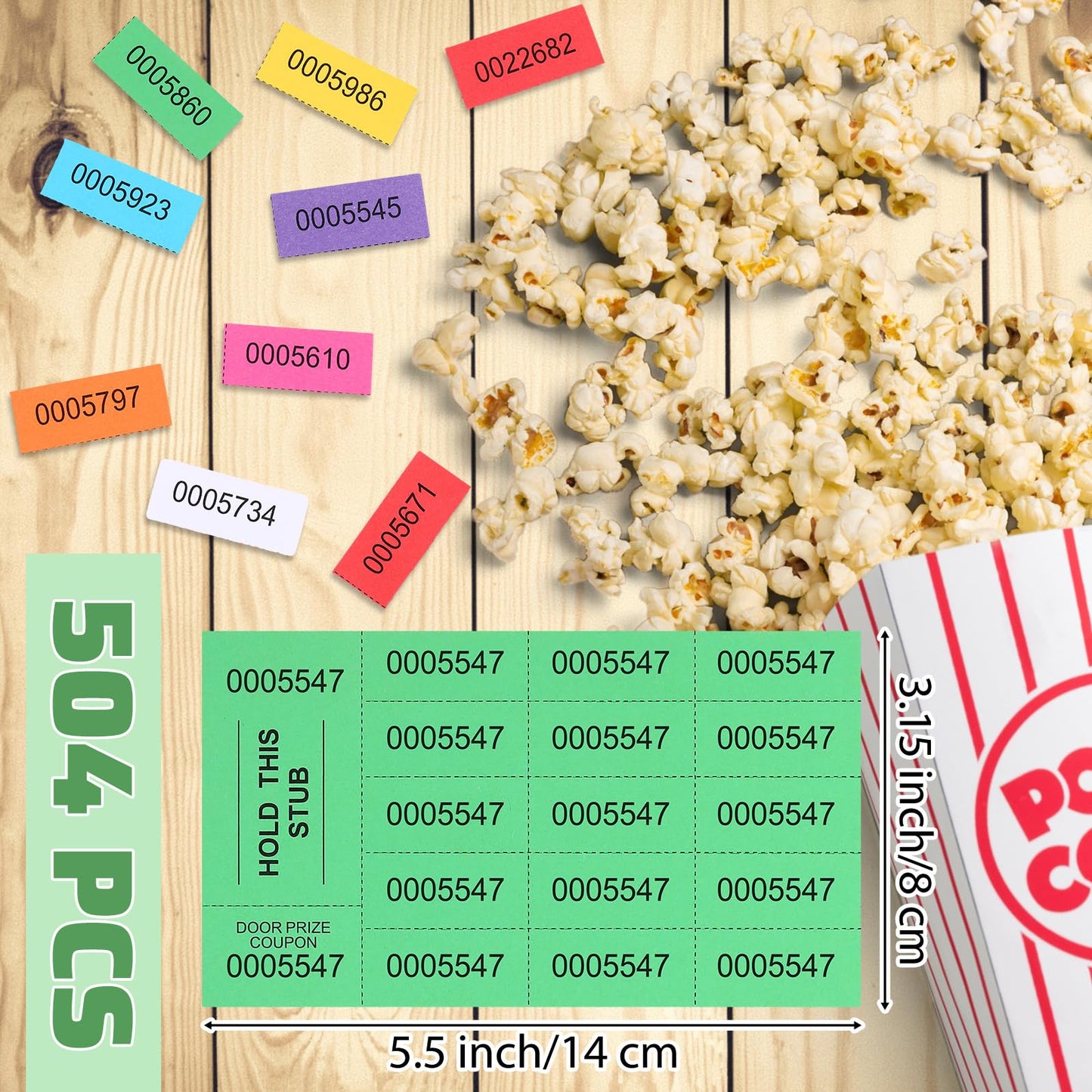 Kosiz 504 Sheets 25 Bid Raffle Ticket with Different Numbers Per Sheet Chinese Auction Tickets for Events Church Basket Auction Silent (Light Green)