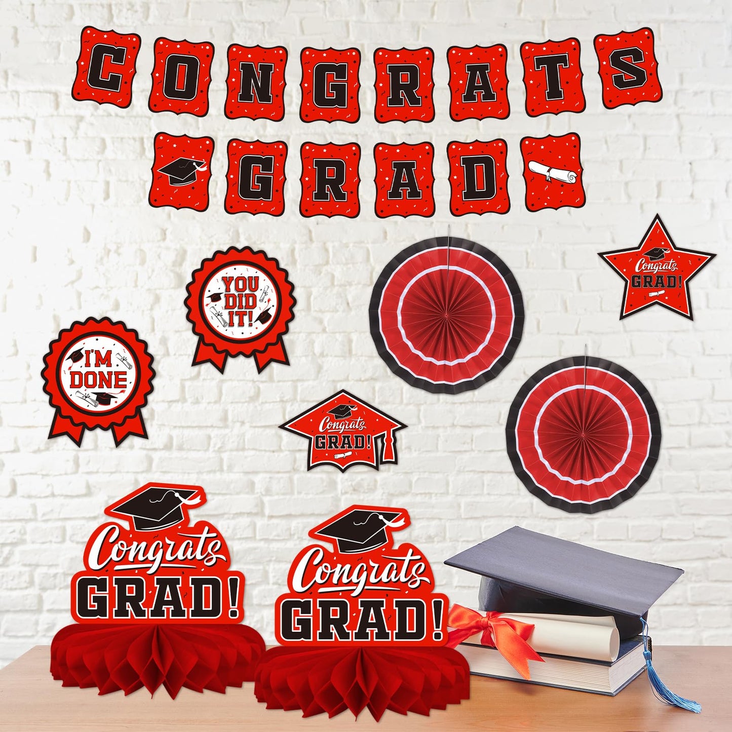 Black and Gold Themed 2026 Graduation Decorations Set - Congrats Grad Banner, Class of 2026 Backdrop, Balloons & Streamers Kit - Graduation Party Supplies for High School & College Celebrations BST326H