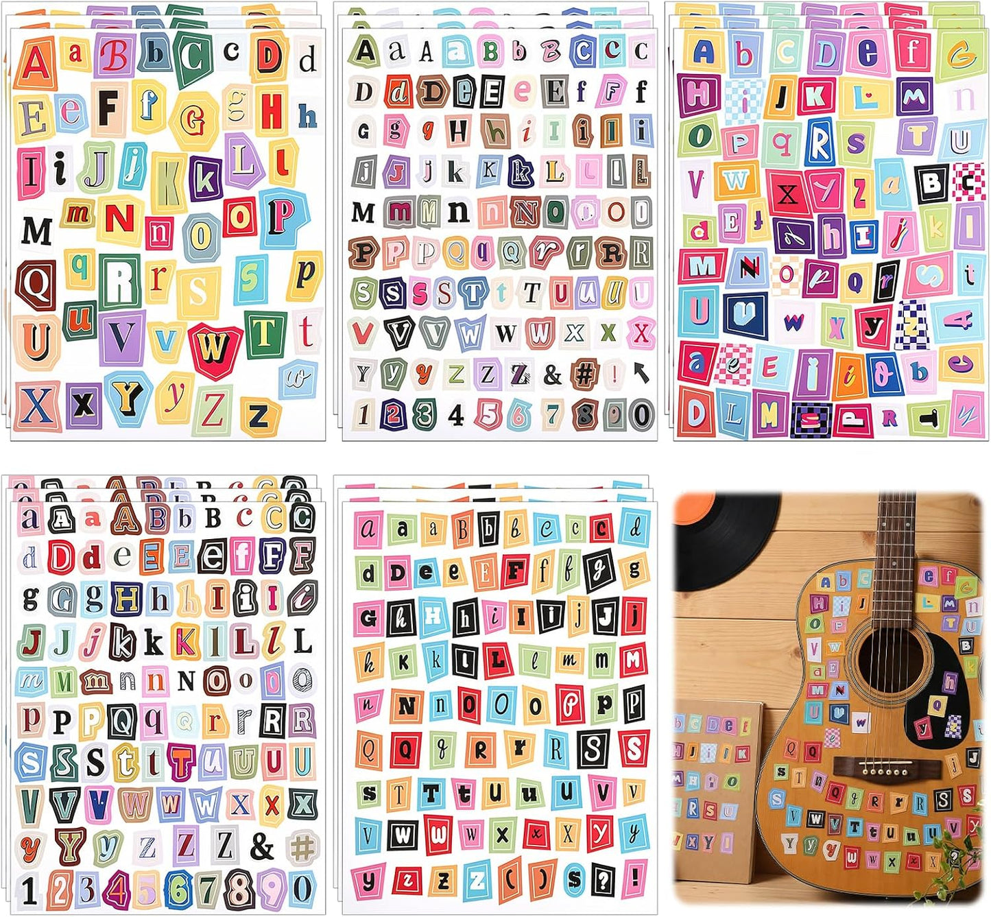 15 Sheets Magazine Letter Stickers, Vintage Small Letter Stickers, Waterproof Scrapbook Alphabet Sticker for Scrapbook, Diaries, DIY Craft, Water Bottle, Computer, Gift, Miscellaneous Item BST326L