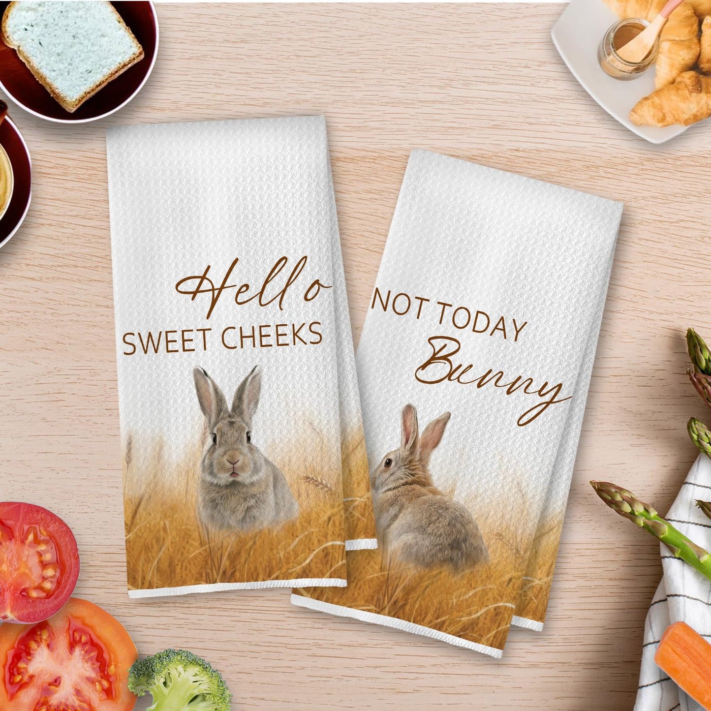 Raccoon Gifts Bathroom Towels Set - Raccoon Gifts Decorative Hand Towels, Hello Sweet Cheeks Bathroom Decor, 16x24 Inches Set of 2 BST220