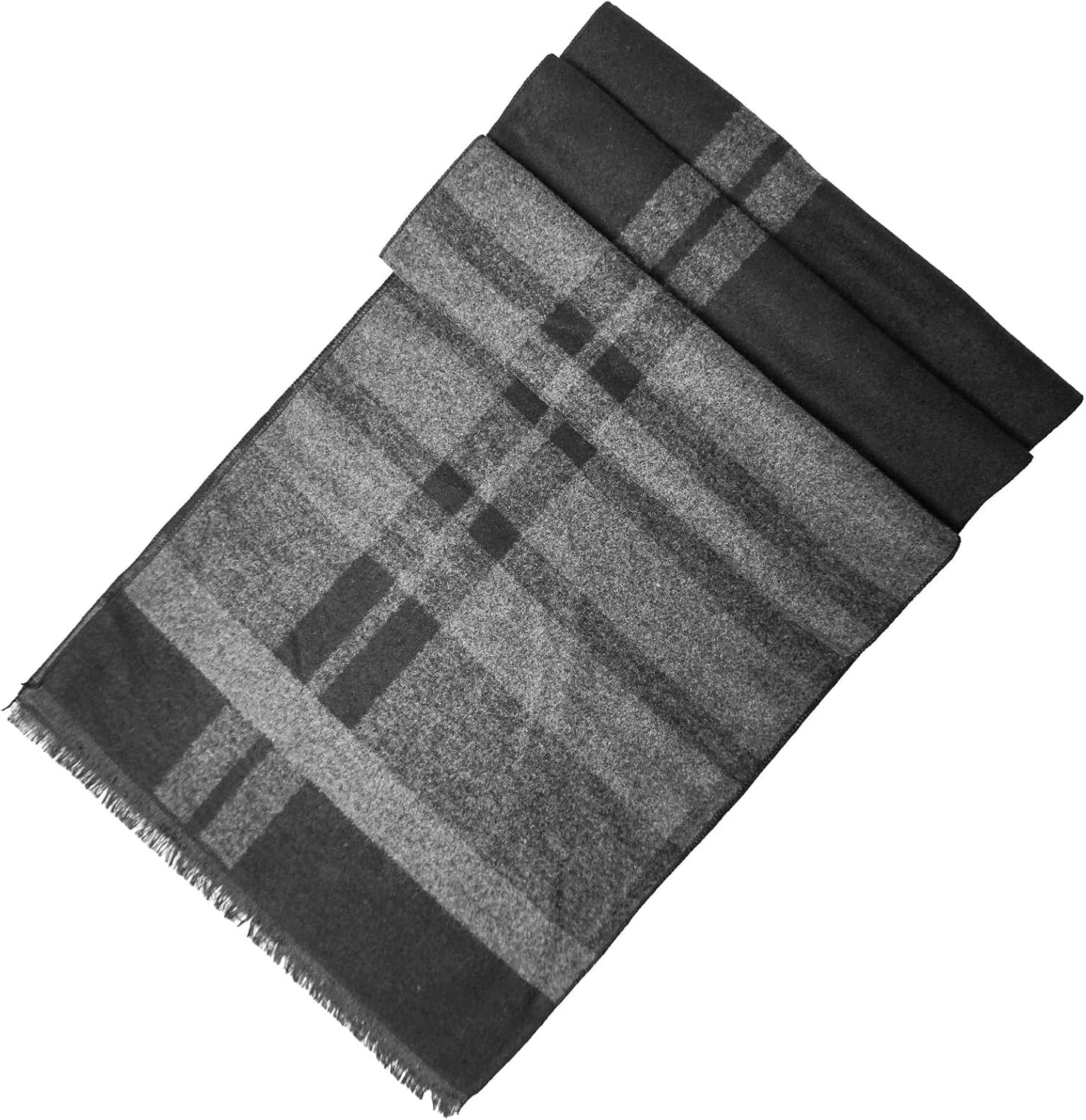 Mens Winter Scarf Cashmere Feel Warm Scarves Long Plaid Tassel Scarf for Men WN420
