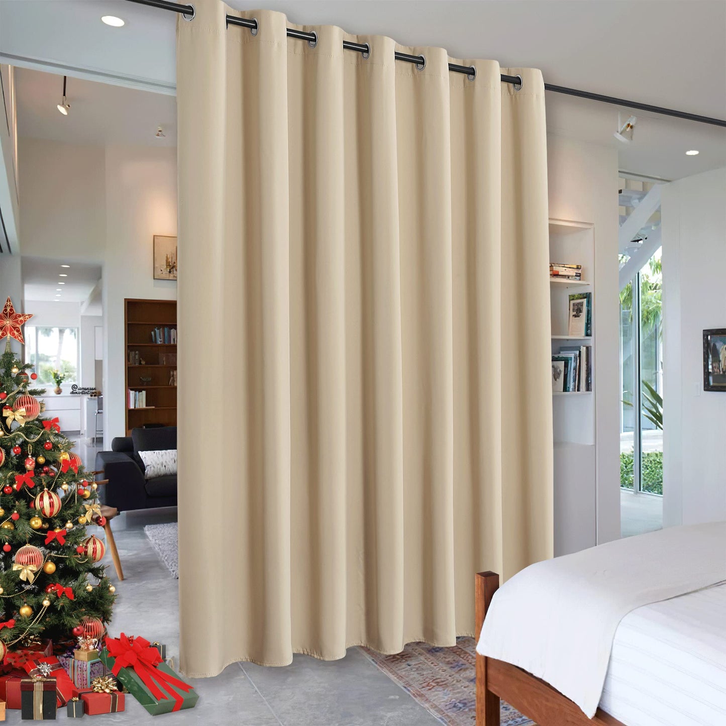 RYB HOME Room Divider Curtains Thermal Insulated Noise Reduce Privacy Window Curtains for Kids Bedroom Nursery Laundry Room Partitions, Wide 150 inches x Long 96 inches, Teal, 1 Panel BST220
