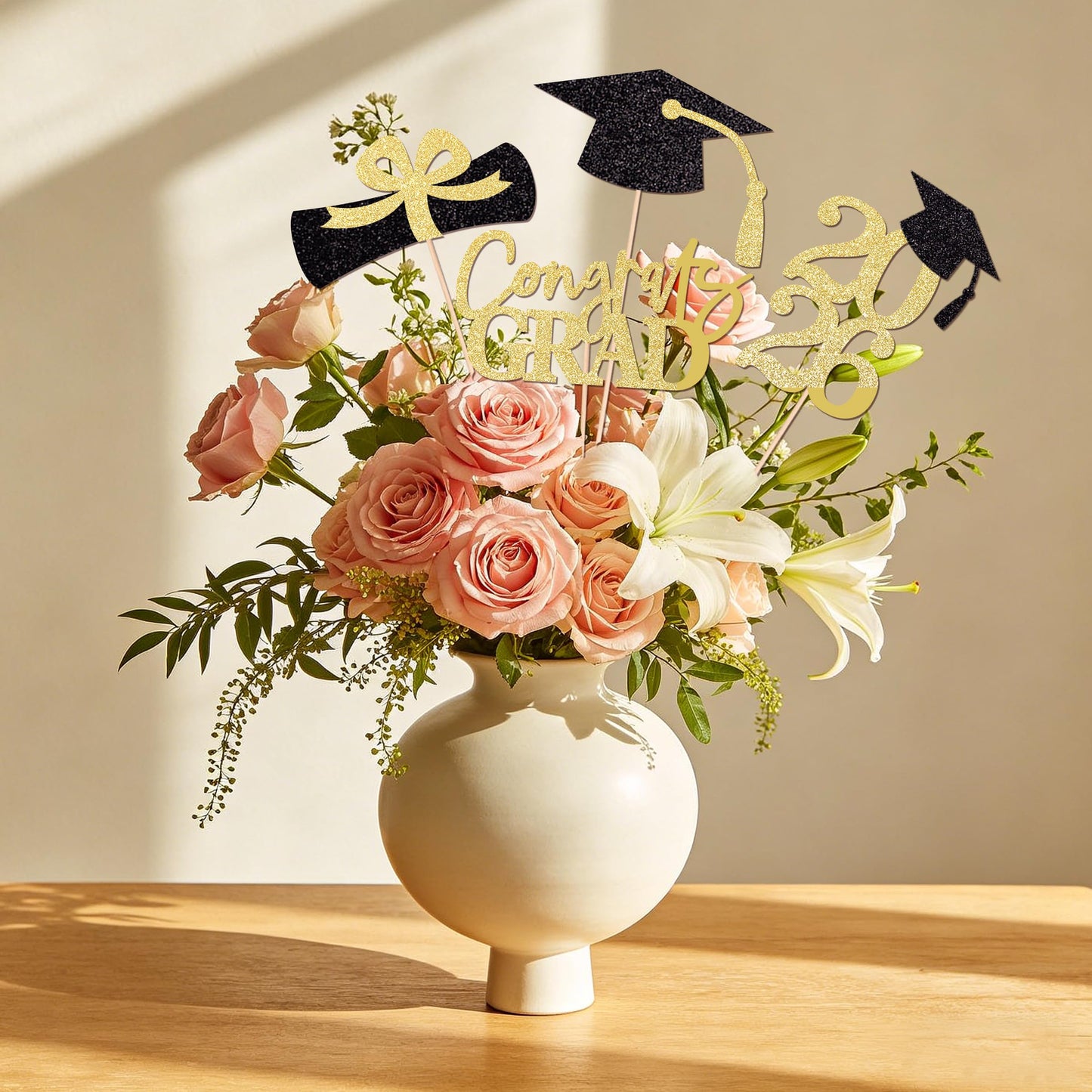 Graduation Centerpieces Class of 2026, 16 PCS Red Blue Double-Sided Table Toppers, Congrats Grad Party Decorations Supplies (Set of 4 Designs) WN420