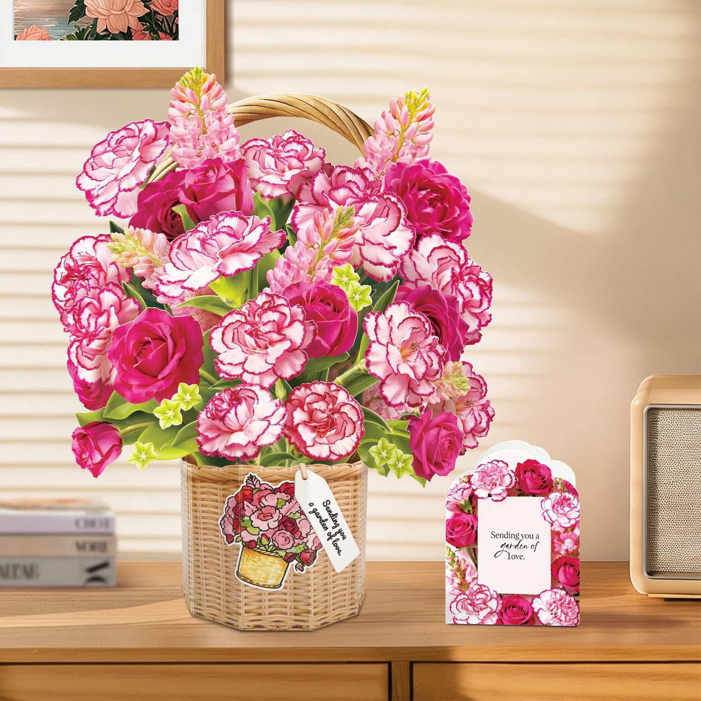 Pop Up Greeting Cards, Dahlia Paper Flower Bouquets | Birthday,Mother's Day, Thank You, Get Well, Anniversary,Include Note Card & Envelope WN420