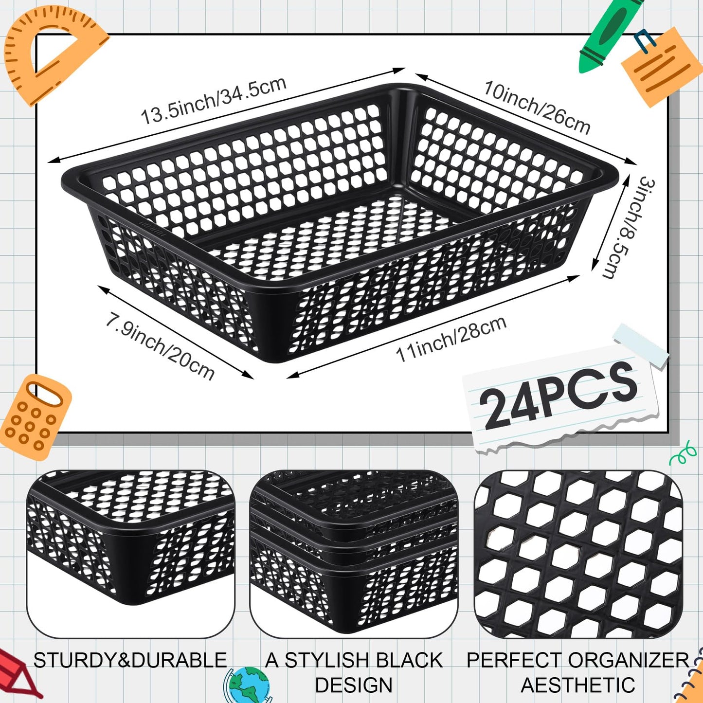 Zhehao 24 Pcs Paper Organizer Basket RD2